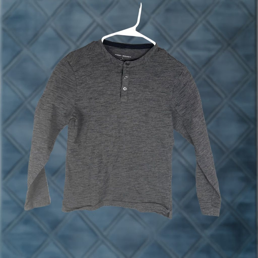 Vintage Robert Barakett Shirt Mens Small Gray Henley Long Sleeve Casual Tee Top Size US S / EU 44-46 / 1 - 1 Thumbnail