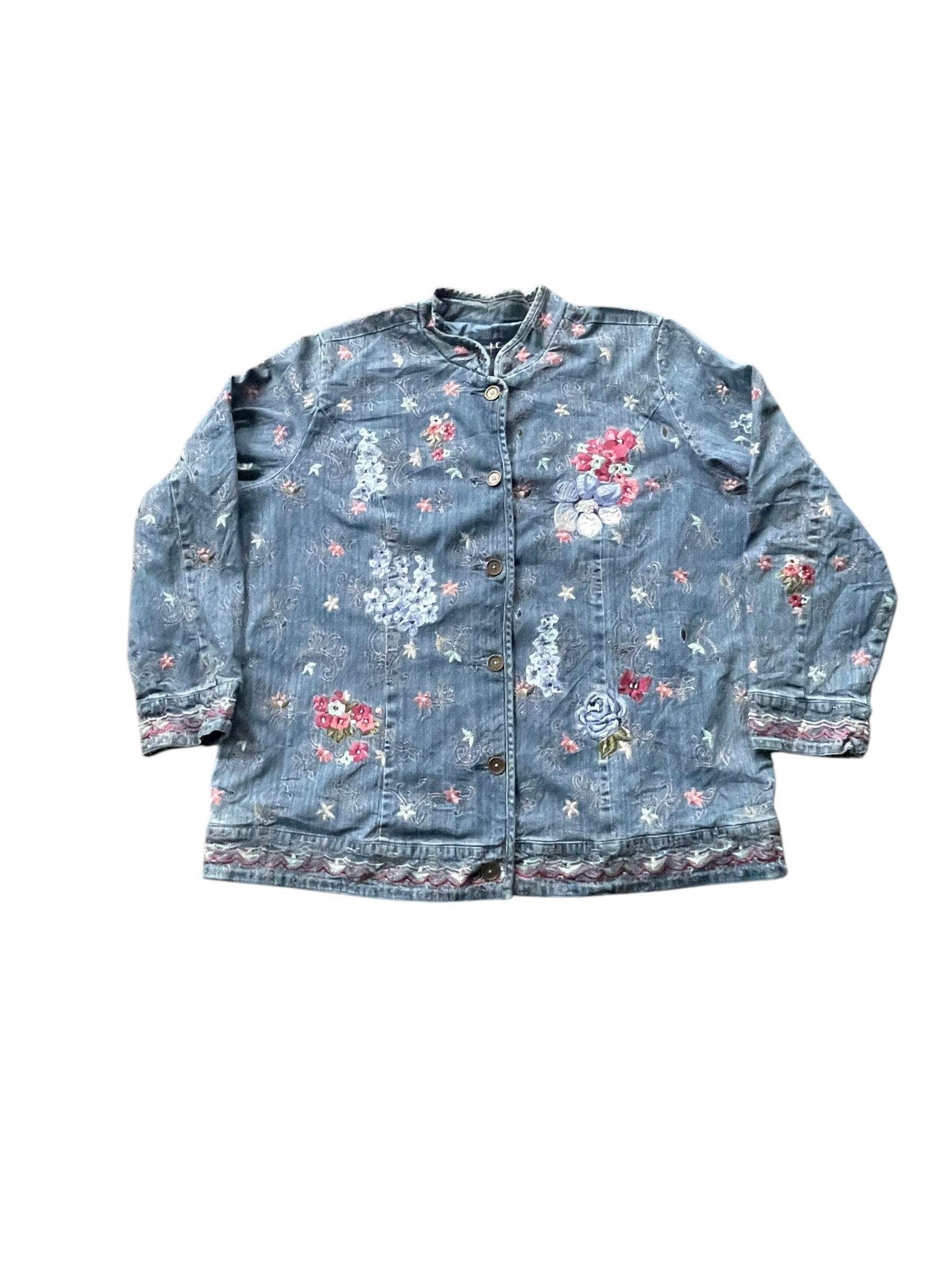 Denim & Co. Denim & Co Custom Emboiderey Denim Jacket Size XXL / US 16-18 / IT 52-54 - 1 Thumbnail