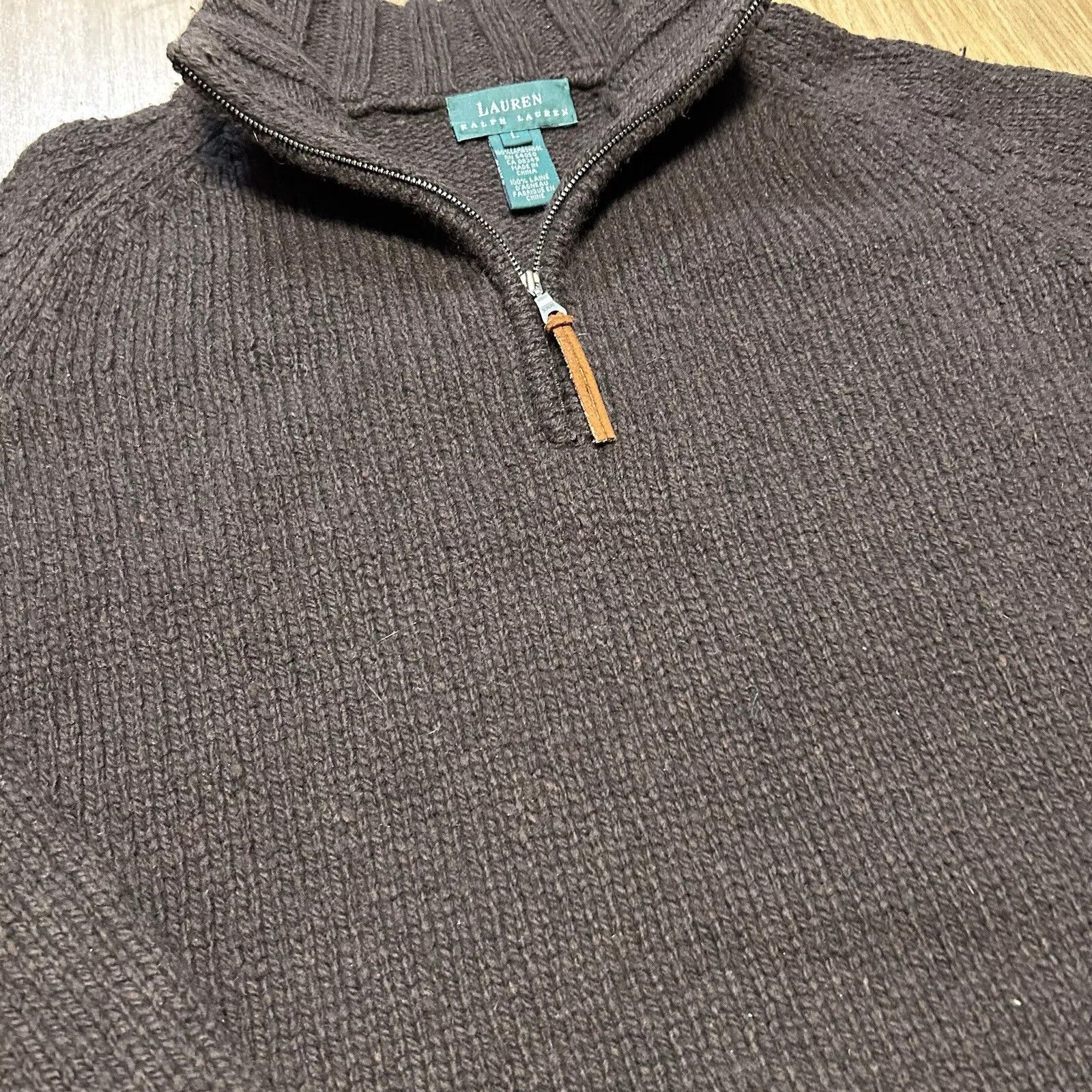 Polo Ralph Lauren VTG Lauren Ralph Lauren Mens Lambs Wool Cable Size US L / EU 52-54 / 3 - 3 Thumbnail