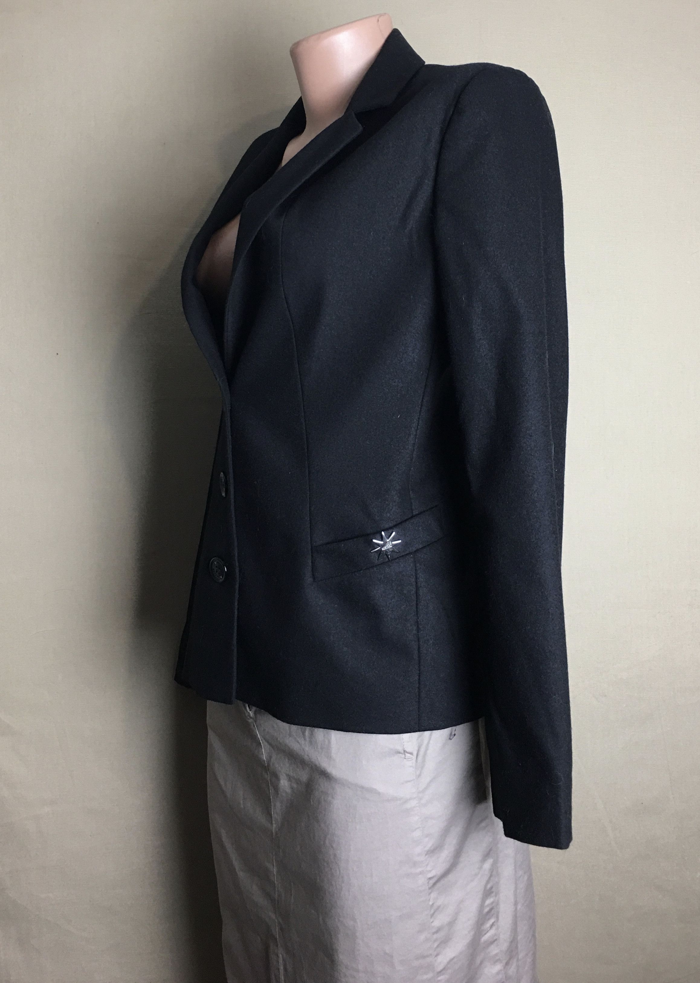 Moschino Love Moschino Octagram Black Wool Blazer Jacket IT40 US 4 Size S / US 4 / IT 40 - 2 Thumbnail