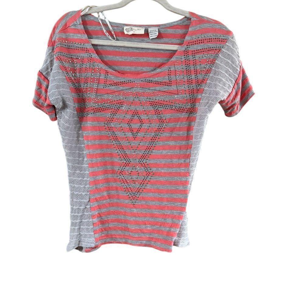 Other Miss me, size, medium, peach and gray short sleeve blouse Size M / US 6-8 / IT 42-44 - 7 Thumbnail
