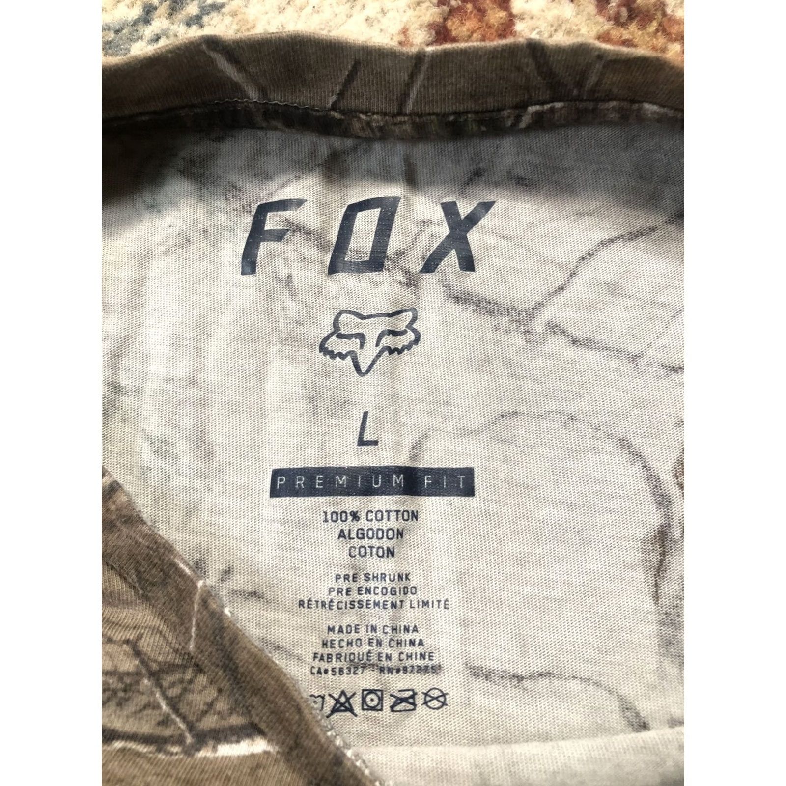 Realtree Fox Shirt Mens Large Camo Realtree Short Sleeve Crewneck Outdoor Hunting Tee Size US L / EU 52-54 / 3 - 7 Thumbnail