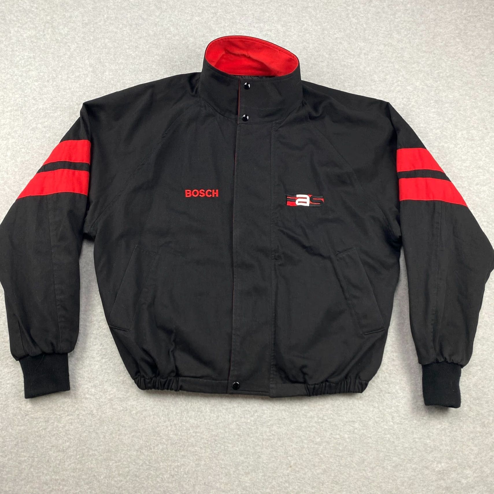 Vintage VINTAGE Just Jackets Bomber Jacket Men XL Black Full Zip Snap Lined Nylon Polyester 80s USA Made Size US XL / EU 56 / 4 - 2 Thumbnail
