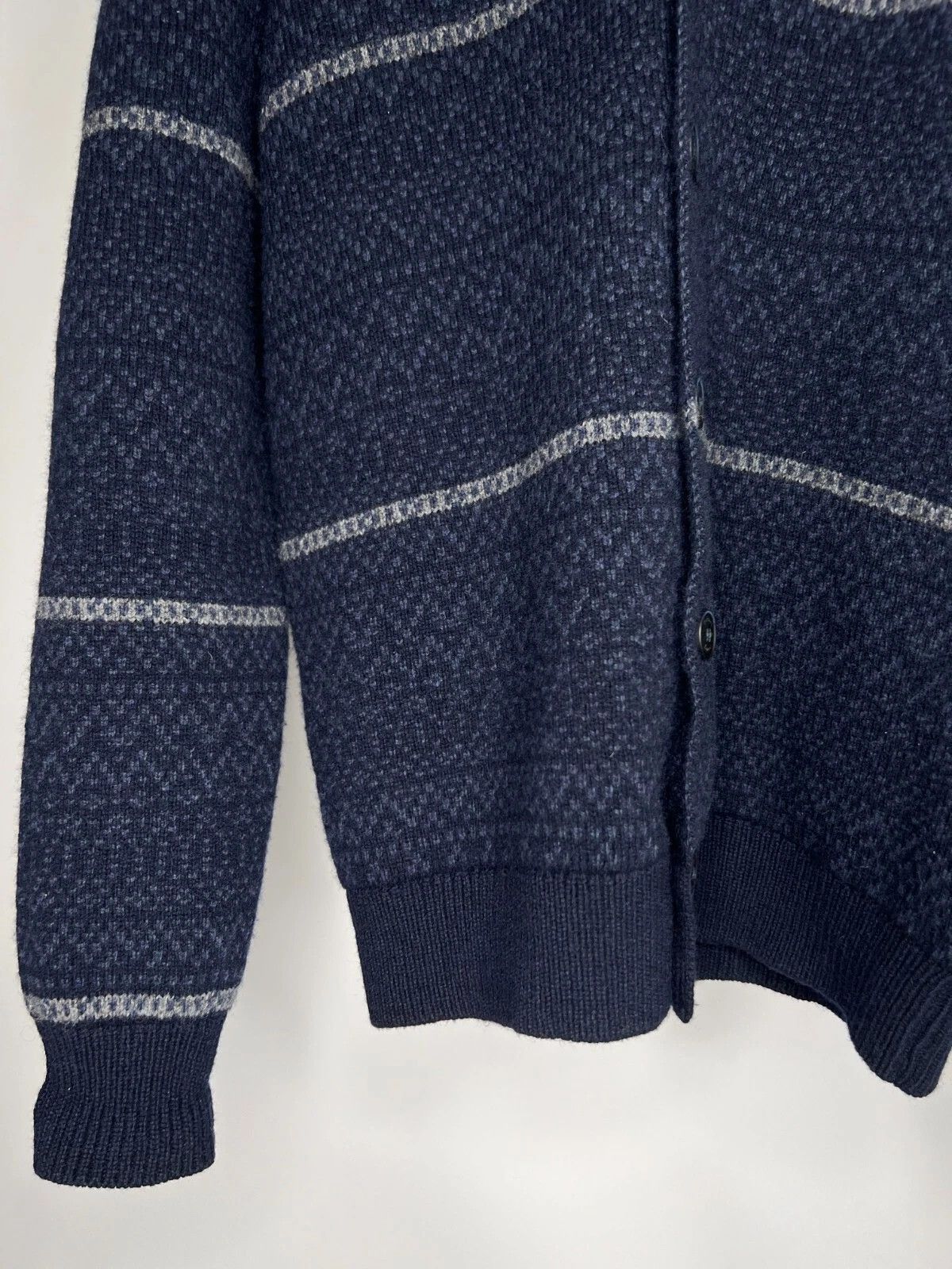 Hackett Hackett London Merino Cashmere Fair Isle Shawl Cardigan Size US L / EU 52-54 / 3 - 5 Thumbnail