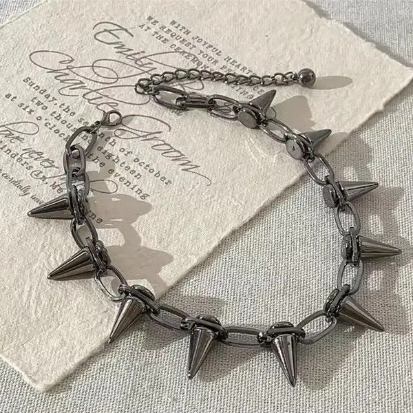 Other Black Spiked Chain Necklace Size ONE SIZE - 3 Thumbnail