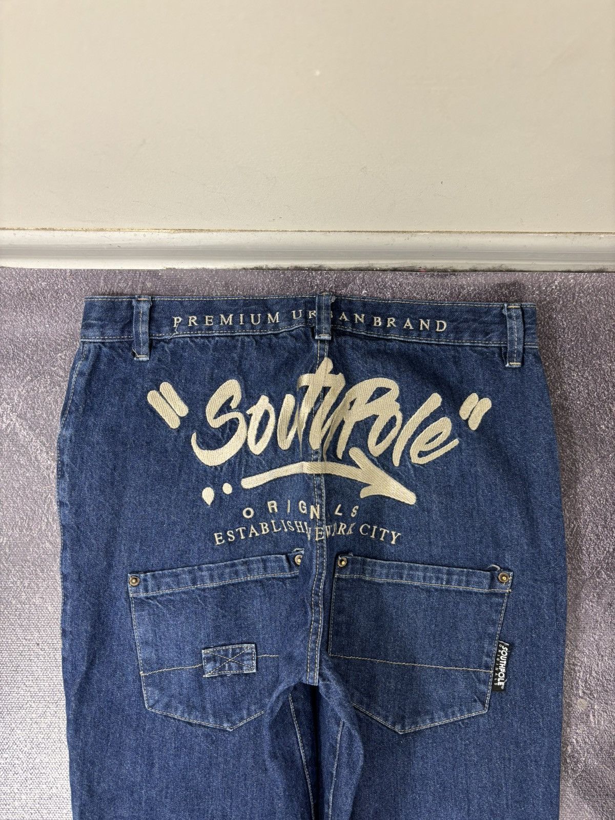Southpole Vintage Southpole Y2K Big Embroidered Logo Blue Baggy Jeans Size US 34 / EU 50 - 5 Thumbnail