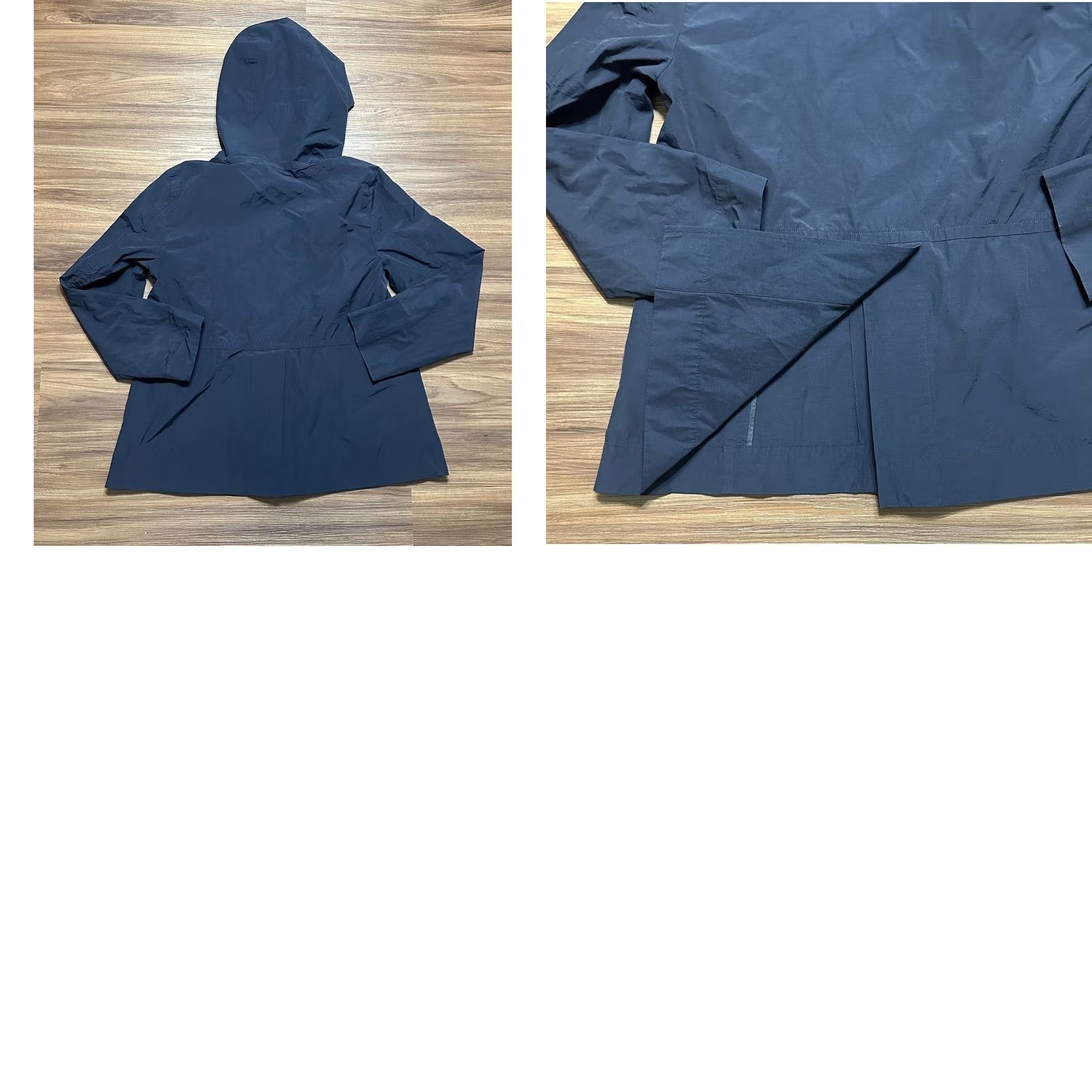 Eileen Fisher Eileen Fisher Women's Light Cotton Nylon Hooded Rain Jacket Blue M Jacket Size M / US 6-8 / IT 42-44 - 8 Thumbnail