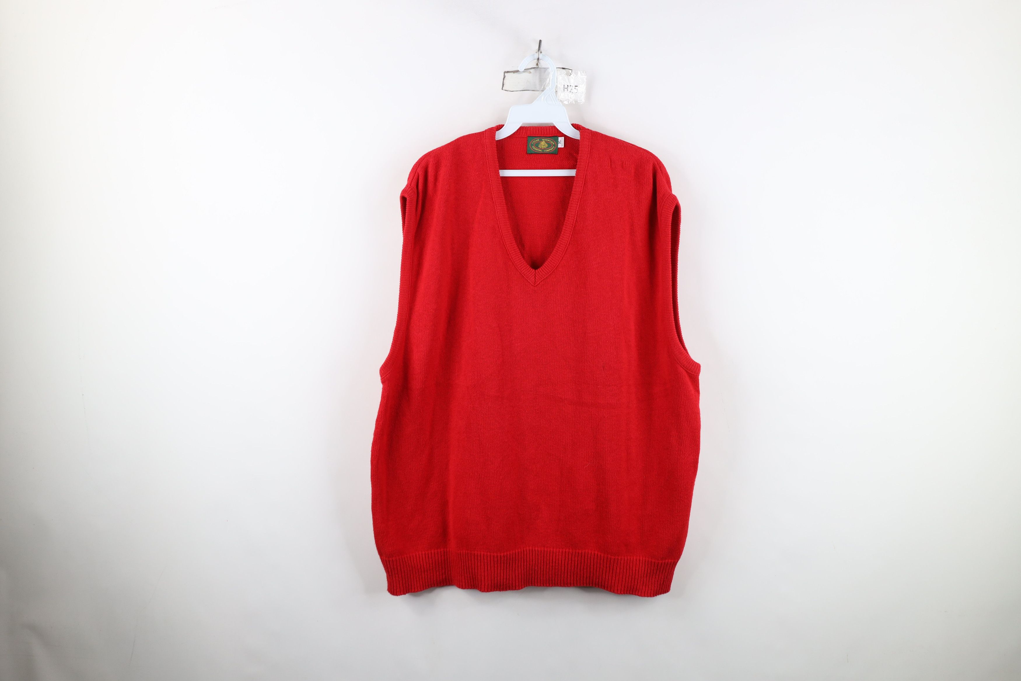 Vintage Vintage 90s Streetwear Cotton Knit V-Neck Sweater Vest USA Size US XL / EU 56 / 4 - 1 Thumbnail