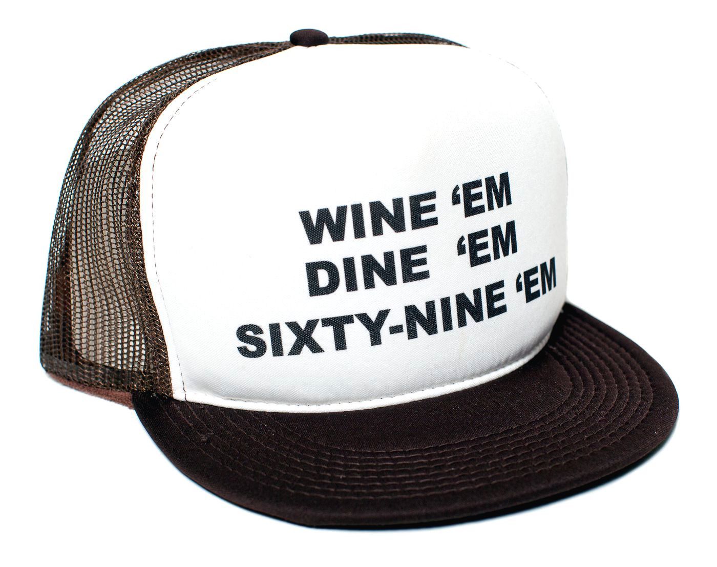 Other WINE'em DINE'em SIXTY-NINE'em Flat Sea-bass Hat Printed Size ONE SIZE - 1 Preview