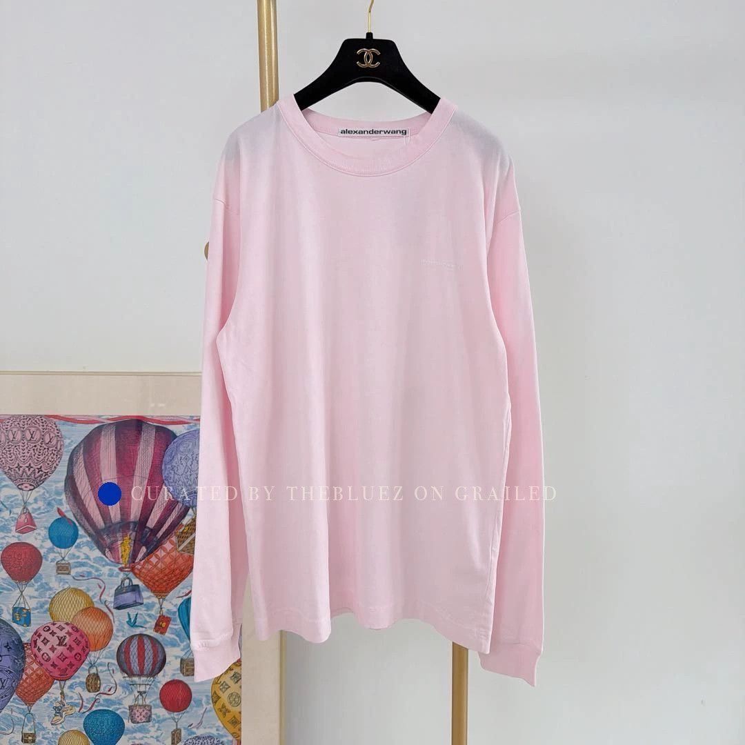 Alexander Wang Stylish Pink Long Sleeve Tee in Size XS Size US XS / EU 42 / 0 - 1 Thumbnail