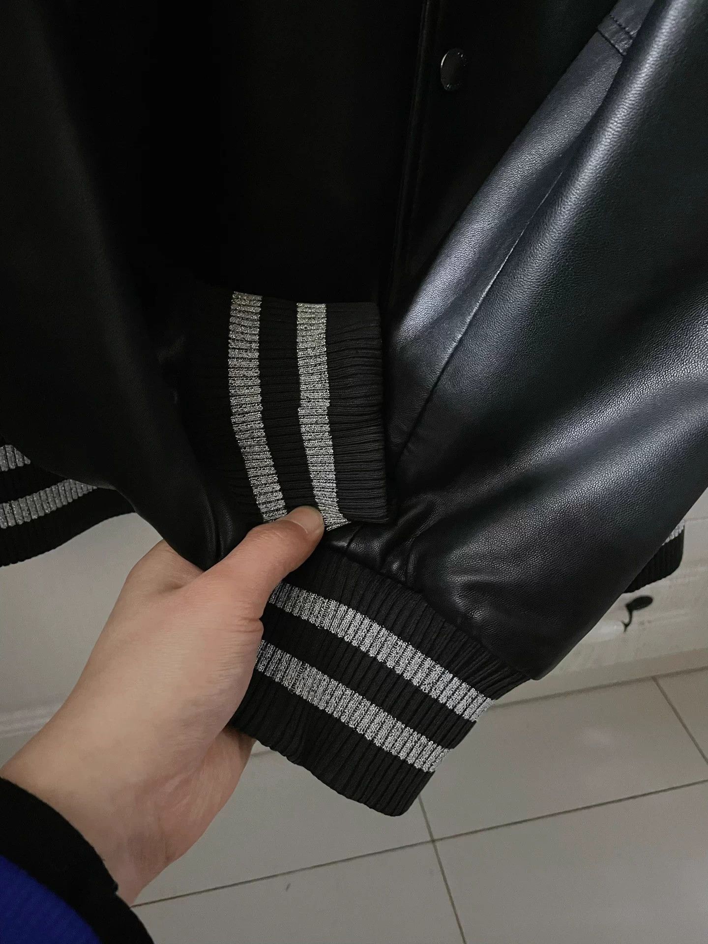 Other isaratti knit embroidery crown leather jacket Size US L / EU 52-54 / 3 - 5 Thumbnail