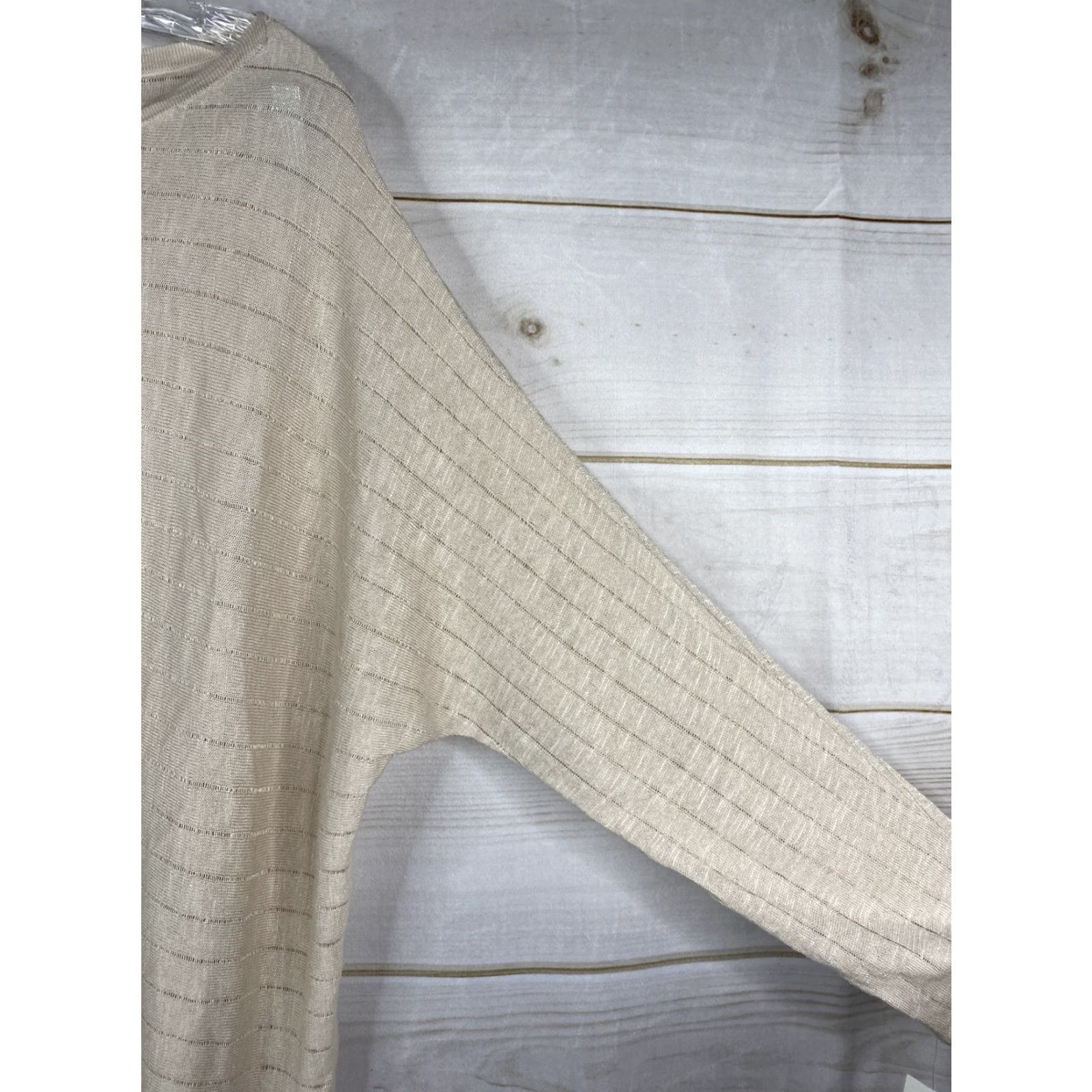 Vintage Style&Co Sweater Womens 1X Beige Linen Blend Dolman Sleeve Pullover Lightweight Knit Shirt Casual Modern 90s Size XL / US 12-14 / IT 48-50 - 3 Thumbnail
