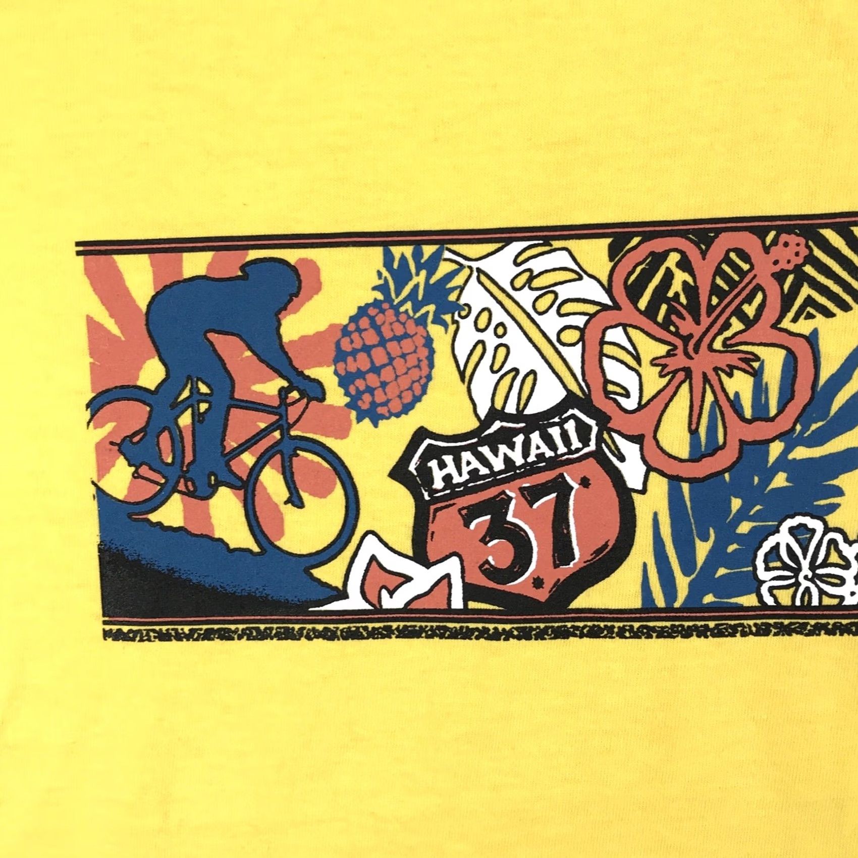 Anvil VINTAGE Haleakala Bike Co. Upcountry Maui Hawaii Survivor 2-Sided T-Shirt L Yellow Mens 90s Cartoon Double-Sided Cotton 80s 90s Vintage Shirt Size US L / EU 52-54 / 3 - 5 Thumbnail