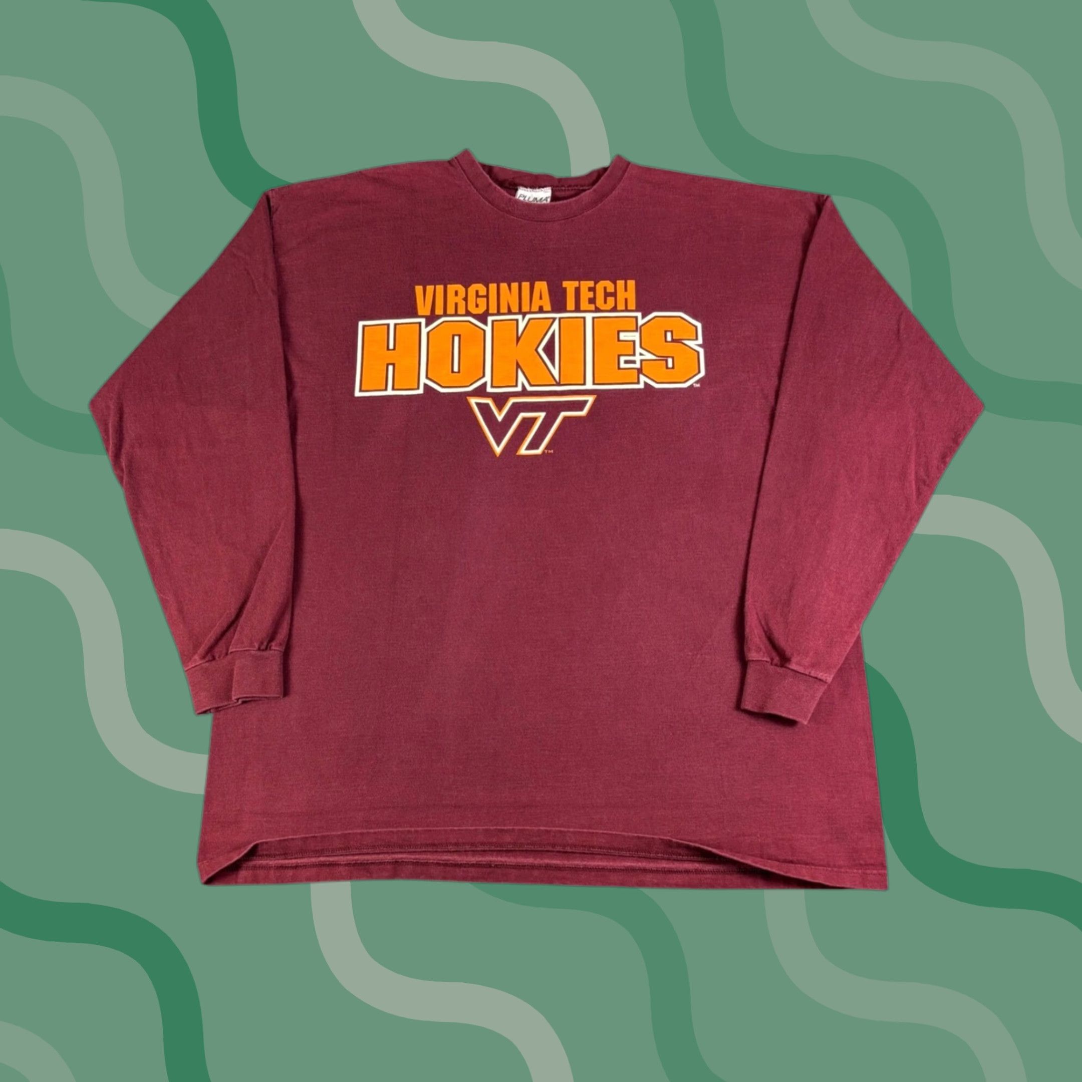 Vintage VINTAGE Virginia Tech Hokies Long Sleeve T Shirt Mens XXL Maroon Pluma Heavyweight Size US XXL / EU 58 / 5 - 1 Thumbnail