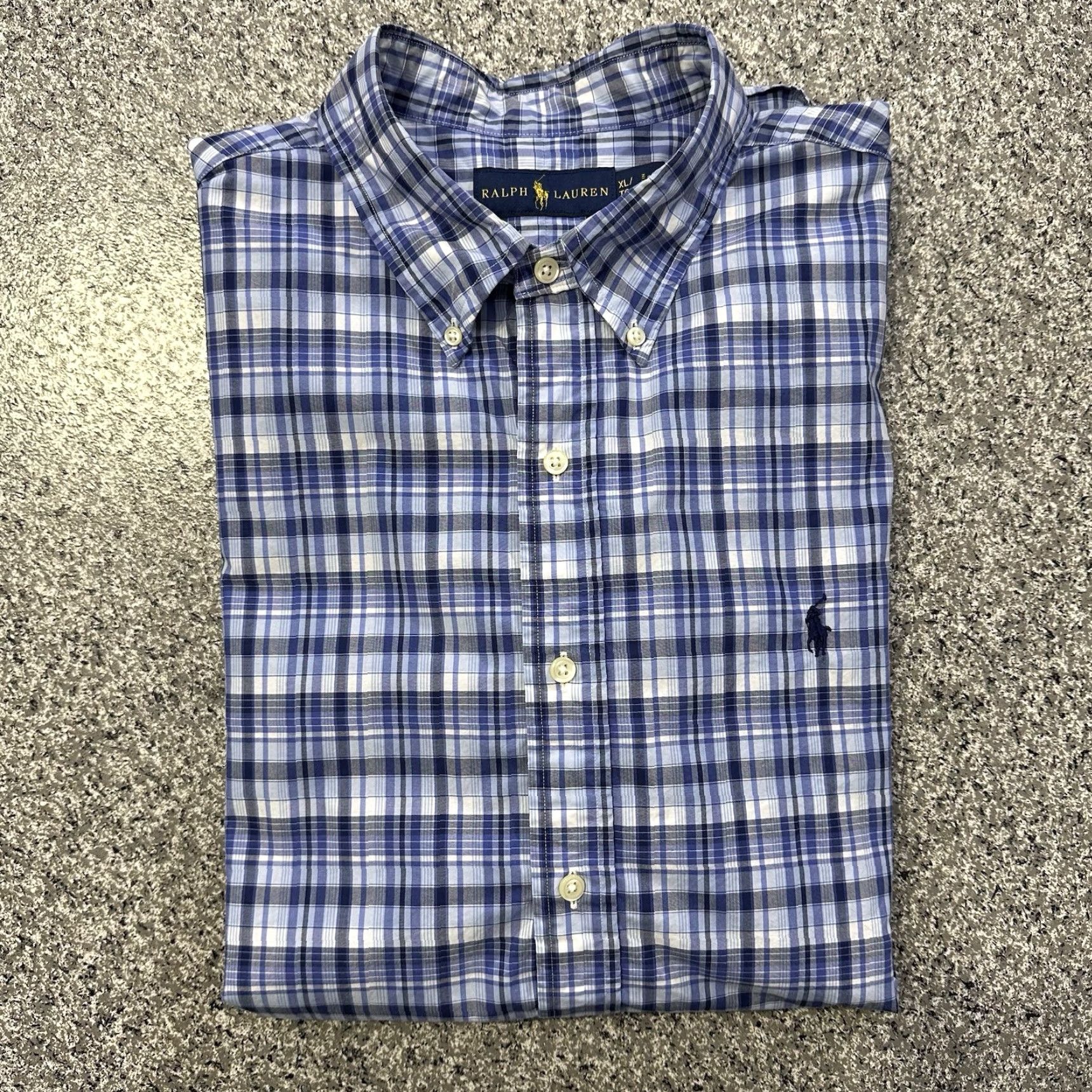 Ralph Lauren Ralph Lauren Shirt Mens XL Long Sleeve Button-Down Plaid Blue White Size US XL / EU 56 / 4 - 2 Thumbnail