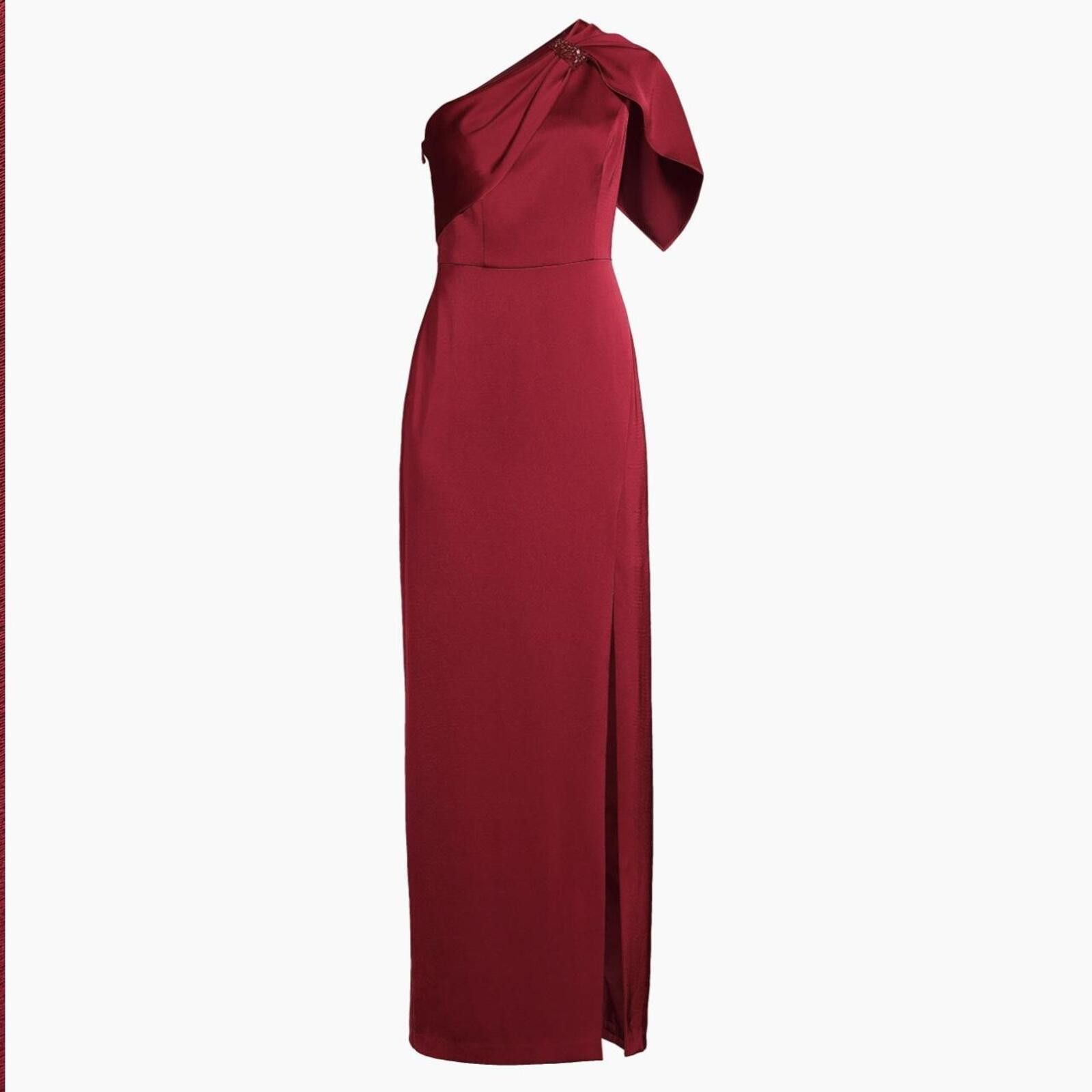 Other Aidan Mattox - Satin One-Shoulder Column Gown Size S / US 4 / IT 40 - 4 Thumbnail