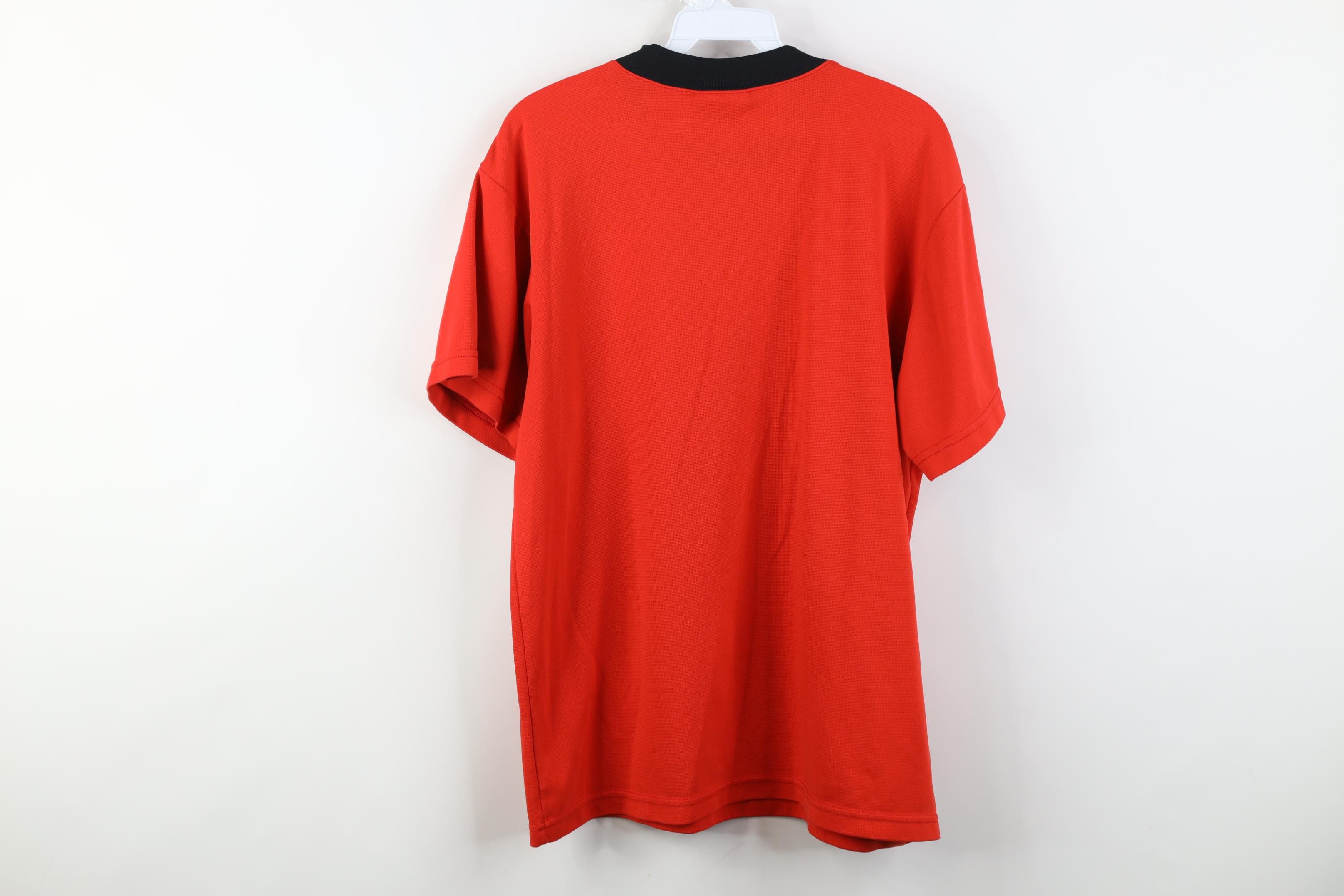 Adidas Vintage 90s Adidas Thermal Knit Short Sleeve T-Shirt Red Size US M / EU 48-50 / 2 - 12 Thumbnail