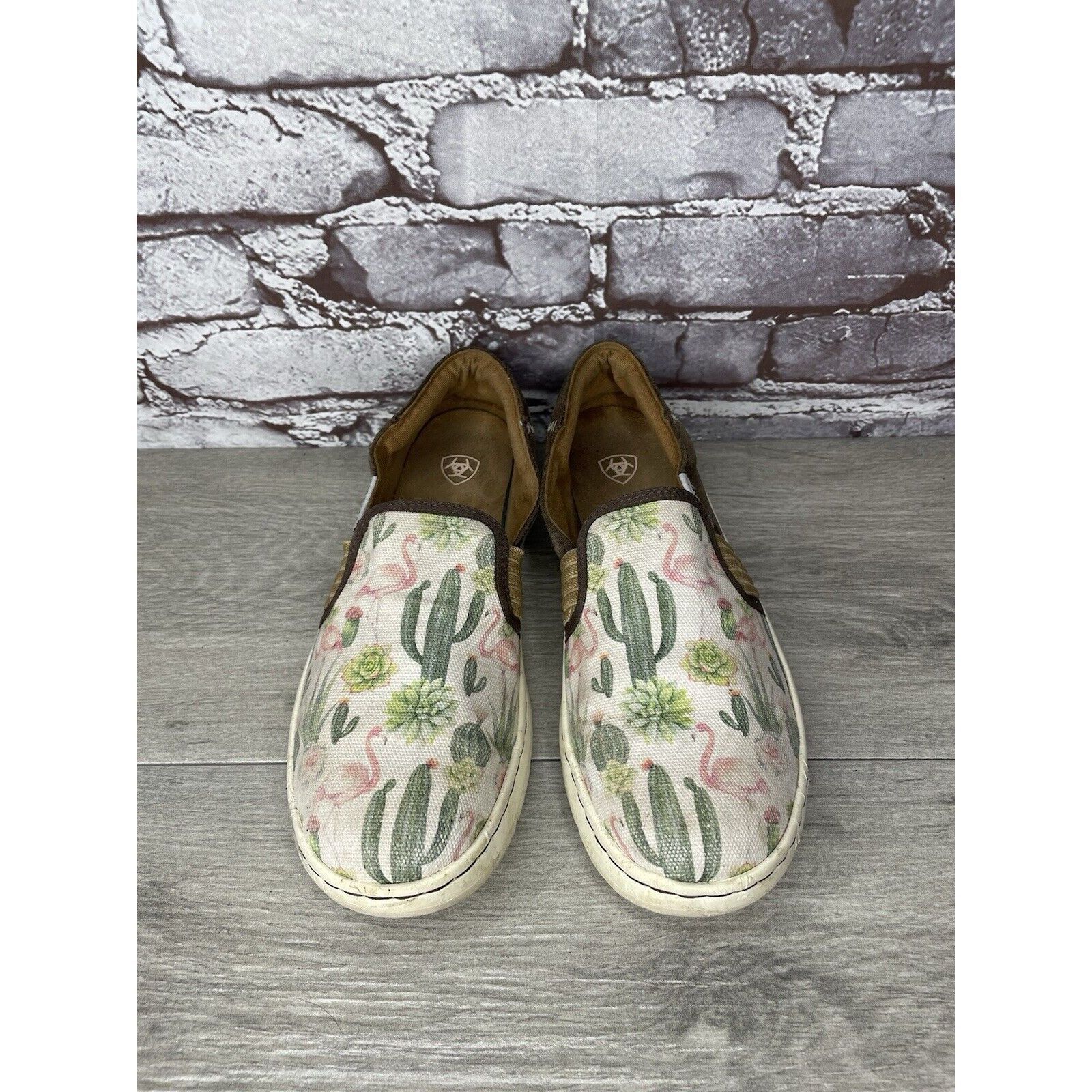 Ariat Ariat Ryden Cactus Flamingo Print Slip On Casual Shoes Wome Size US 8.5 / IT 38.5 - 19 Thumbnail