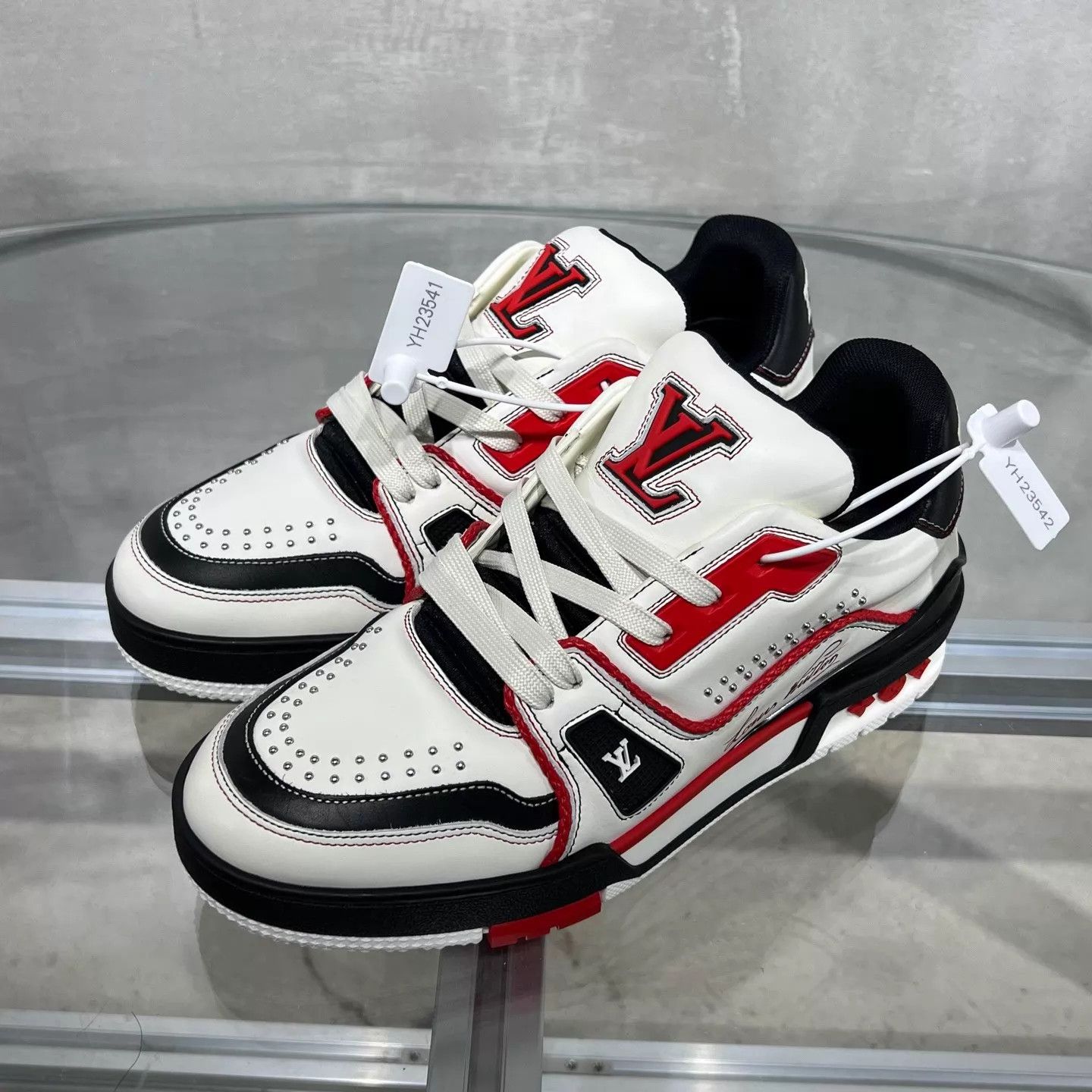 Louis Vuitton Louis Vuitton Trainer Black Red Studs UK3/37 Size US 6.5 / IT 36.5 - 2 Thumbnail