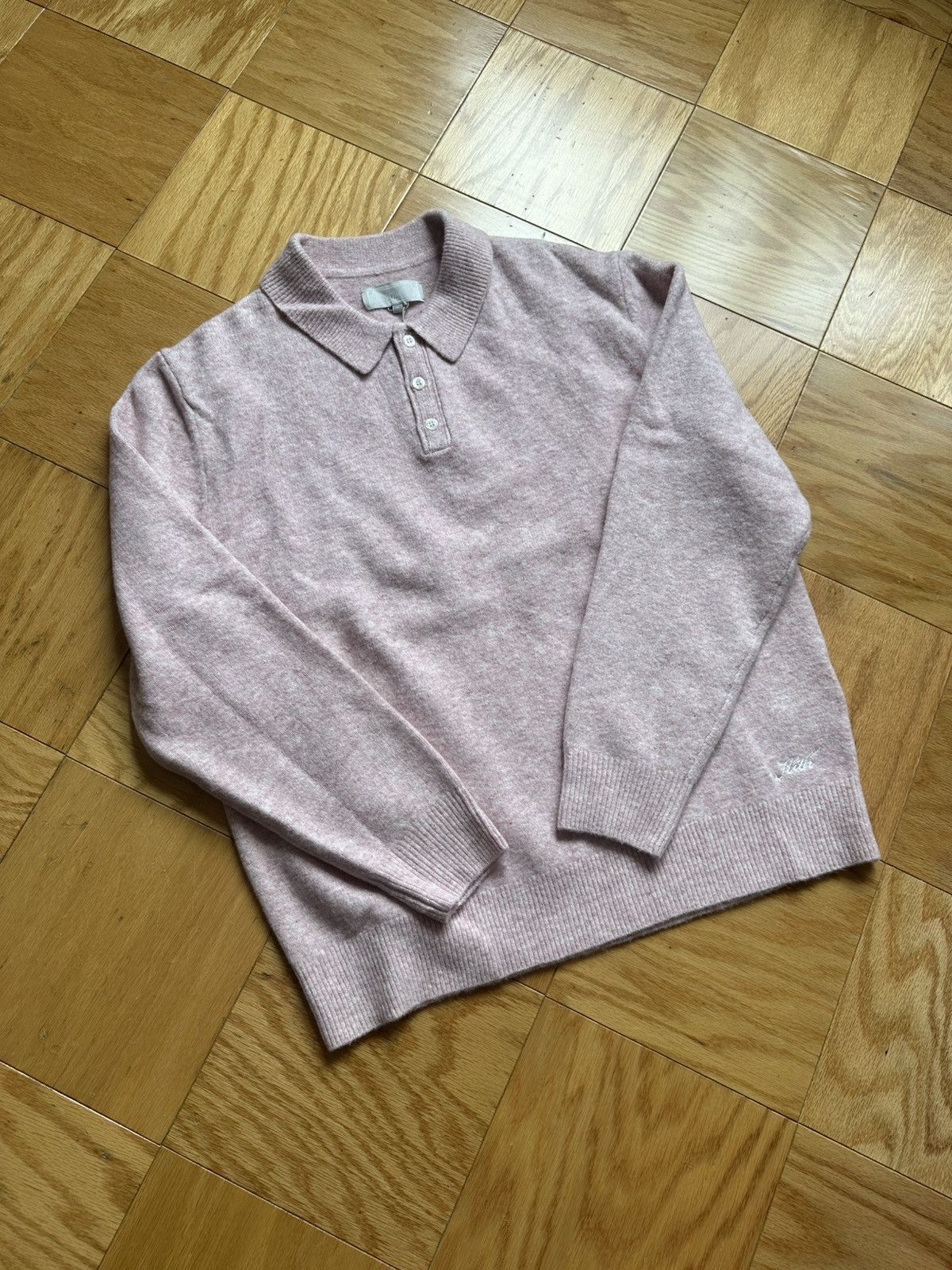Kith BOUCLE HARMON RUGBY PULLOVER SWEATER (FRENCH PINK), SZ MED Size US M / EU 48-50 / 2 - 1 Thumbnail
