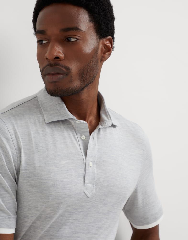 Brunello Cucinelli o1w1db10825 Polo T-Shirt in Grey Size US L / EU 52-54 / 3 - 2 Thumbnail