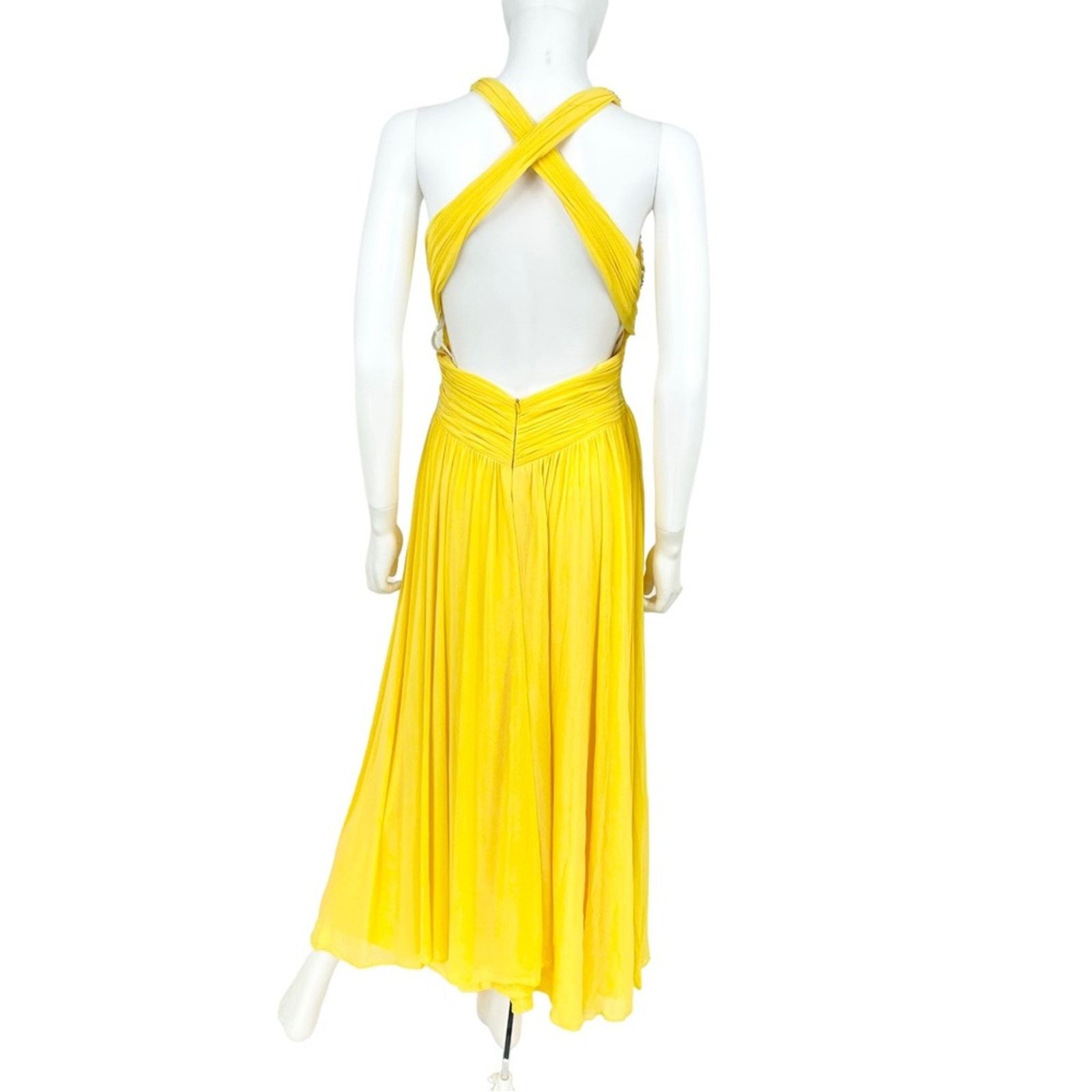 Other Terani Couture Yellow Leg Slit Sleeveless Prom Dress Size 4 Size S / US 4 / IT 40 - 8 Thumbnail