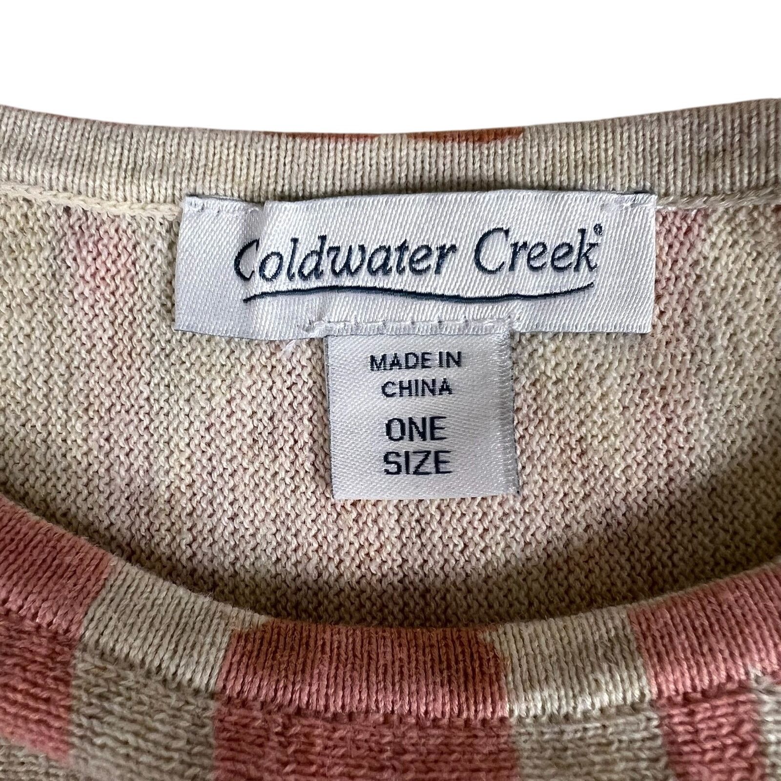 Coldwater Creek Boho Pink Aztec Cotton Knit Poncho OS | Cozy Coldwater Creek Size S / US 4 / IT 40 - 6 Thumbnail