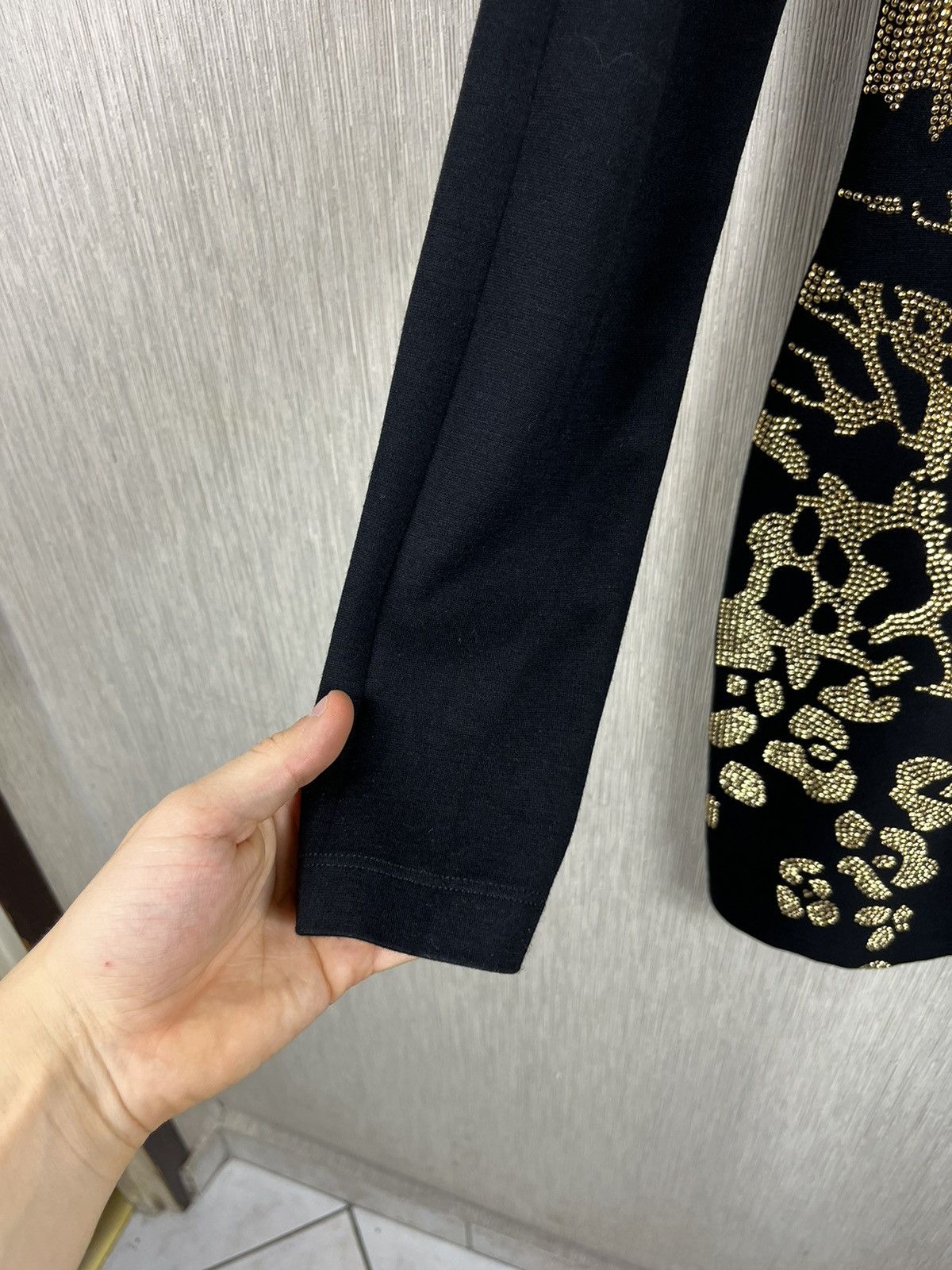 Designer × Versace × Versace Jeans Couture Versace jeans bodycon dress leopard golden metallic studs Size S / US 4 / IT 40 - 15 Thumbnail