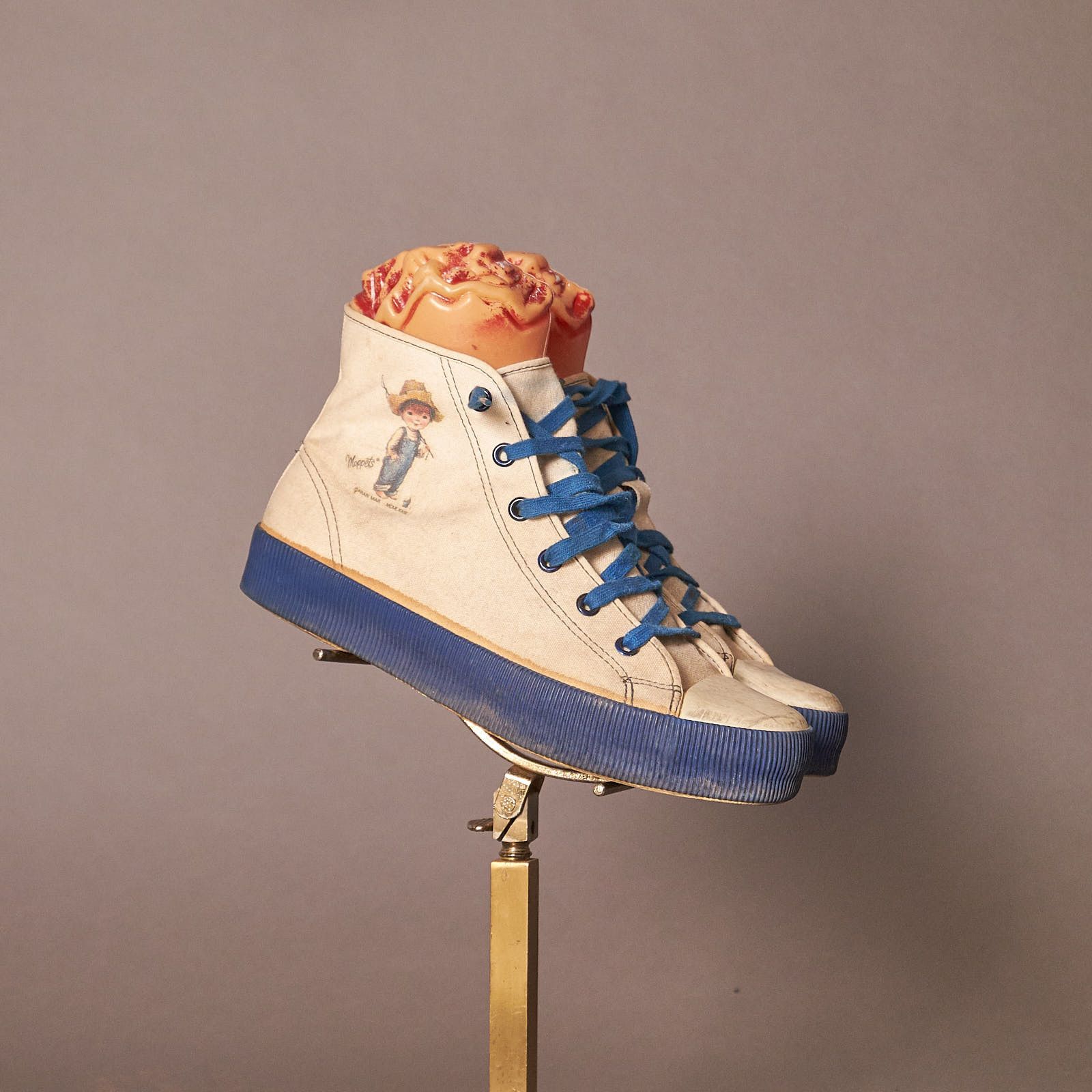 Vintage Vintage 1970s Moppet Moon Star Hightop Sneakers Size US 6.5 / IT 36.5 - 1 Thumbnail