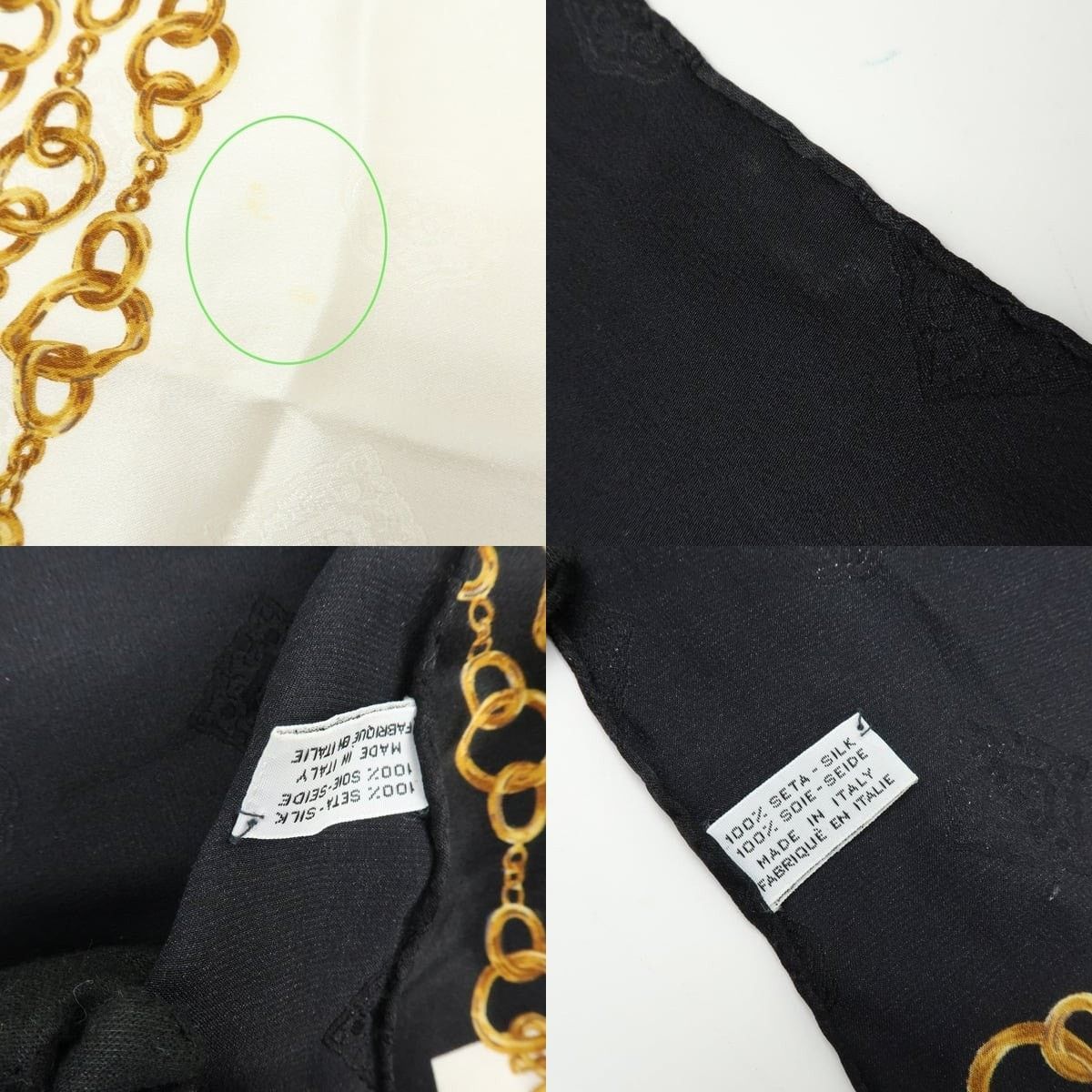 Chanel Chanel Chain Motif Silk Scarf Black Size ONE SIZE - 5 Thumbnail