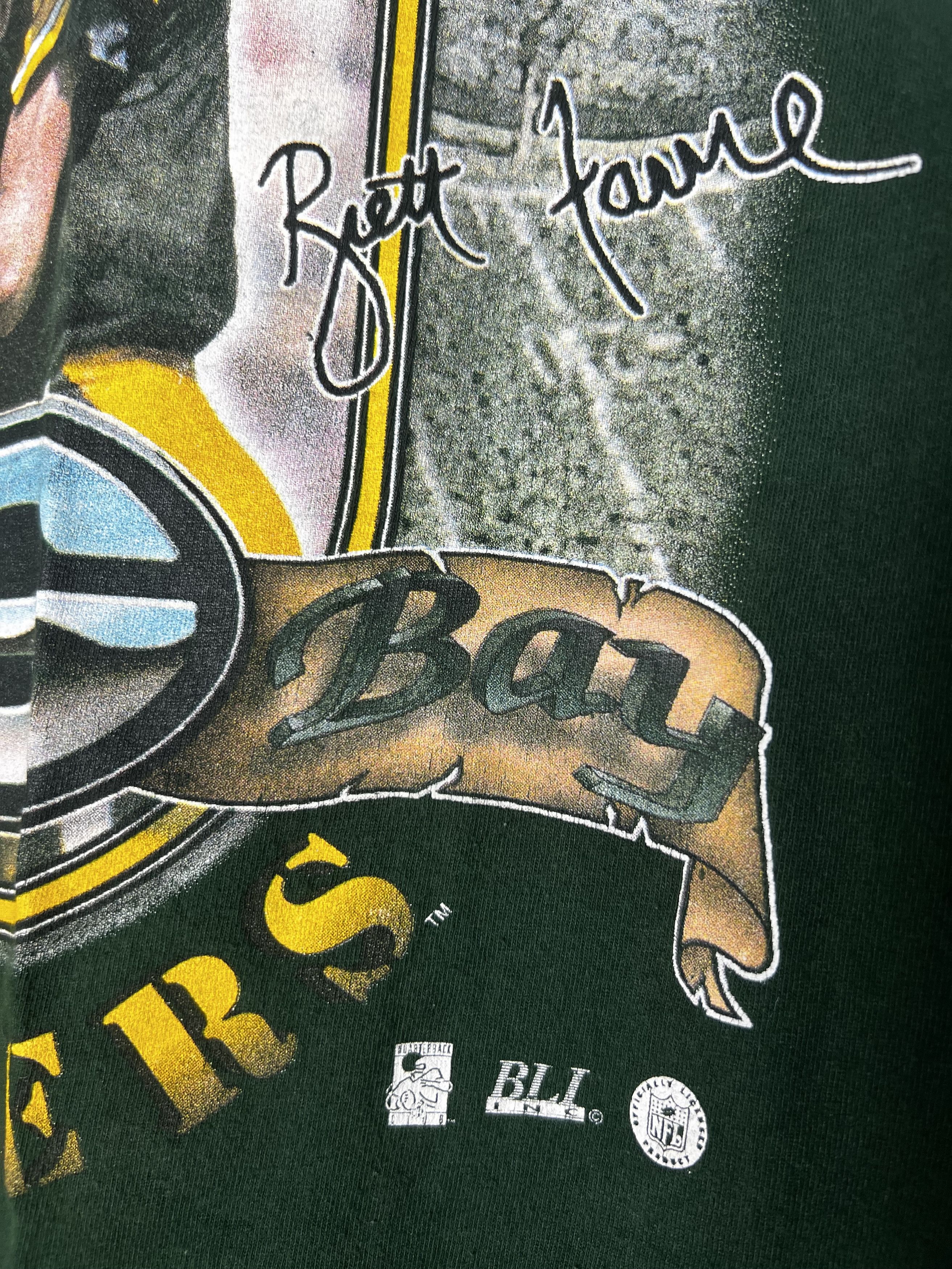 Vintage Vintage 1990's Brett Favre Country Green Bay Packers T-shirt Size US L / EU 52-54 / 3 - 3 Thumbnail