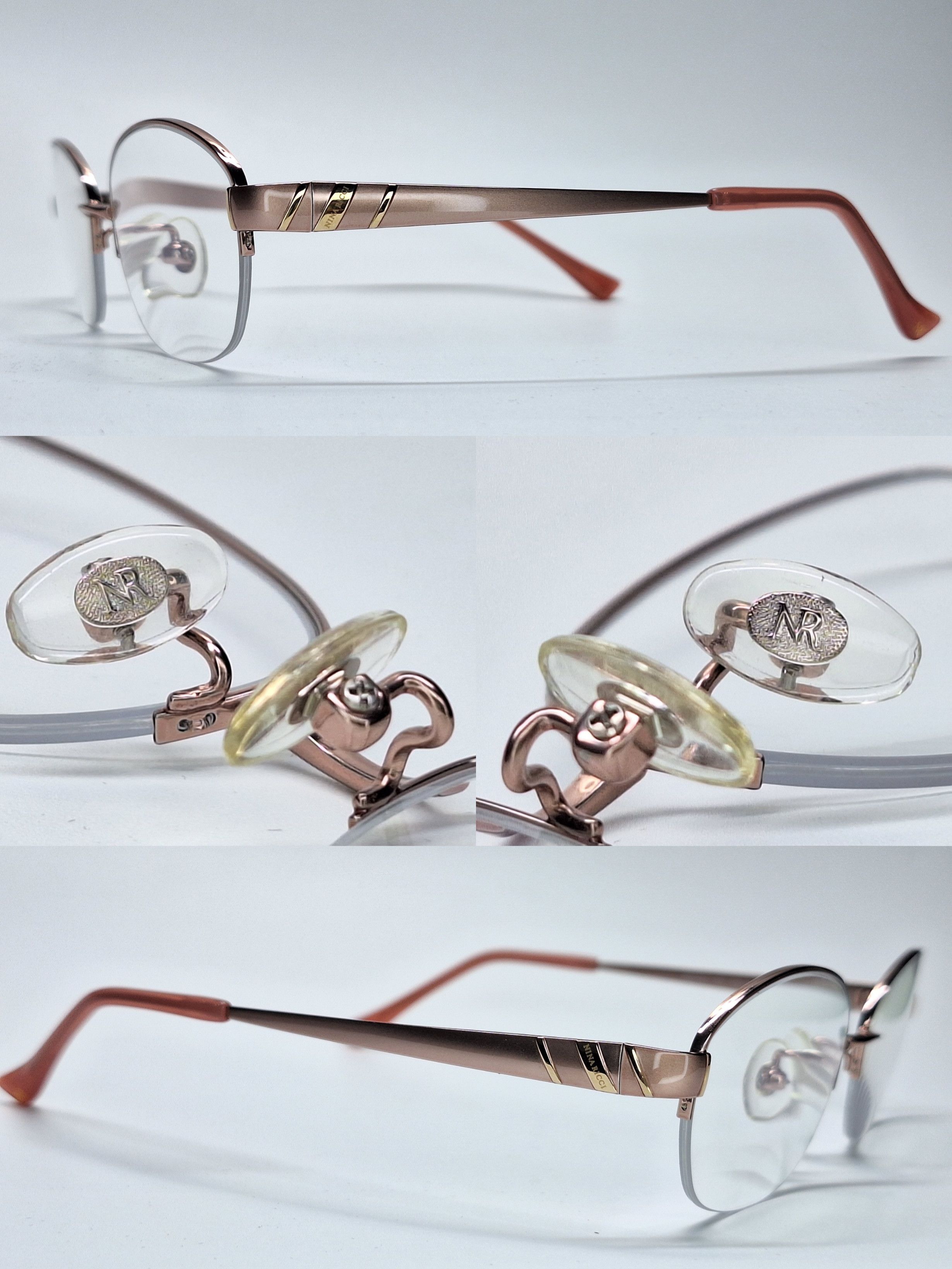Nina Ricci NINA RICCI NR27527 Pink Gold Titan Half-Rimless Eyeglasses Size ONE SIZE - 7 Thumbnail