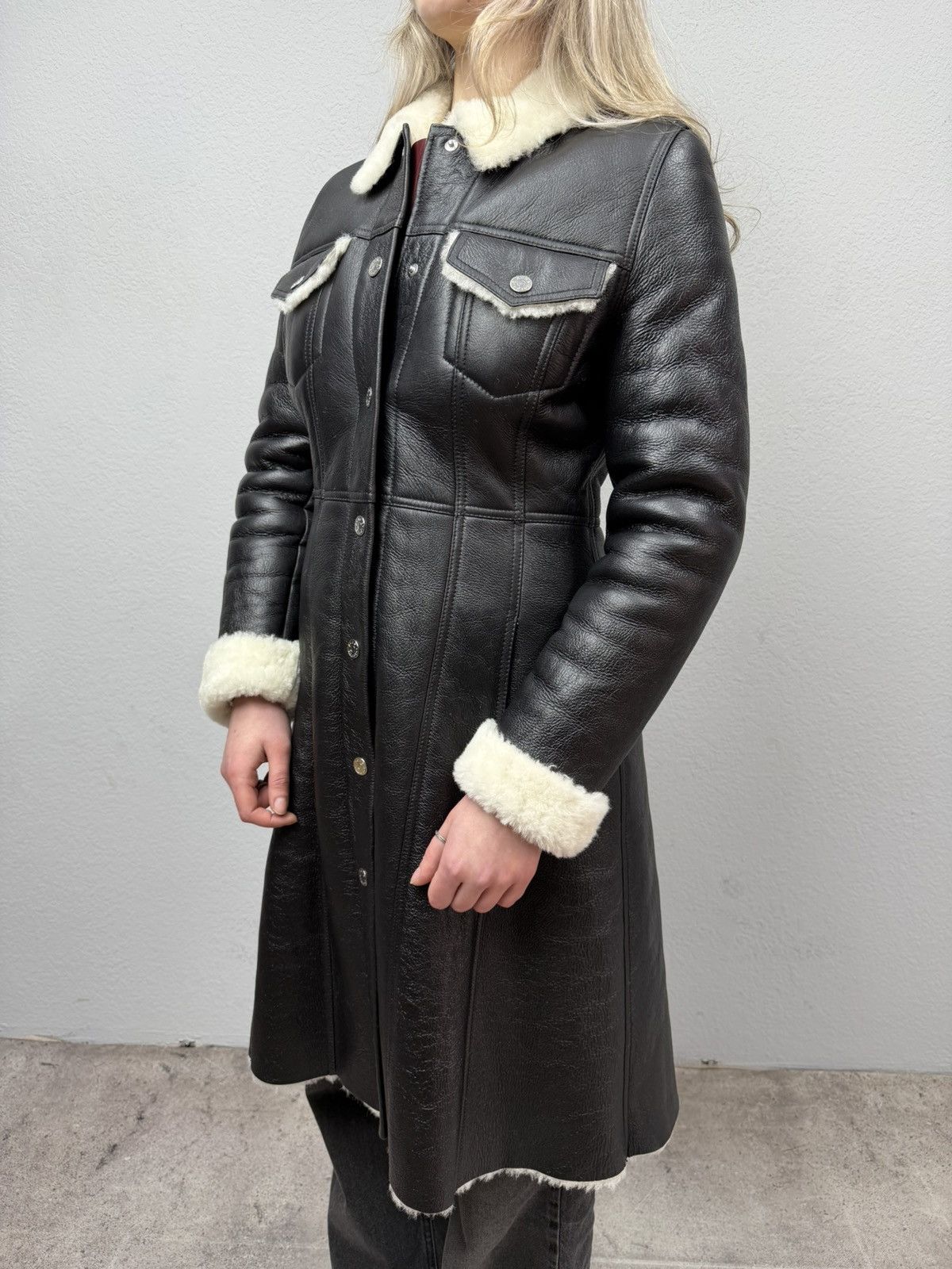 If Six Was Nine Acne Studios Shearling Lamb Leather Coat Jacket Size S / US 4 / IT 40 - 9 Thumbnail
