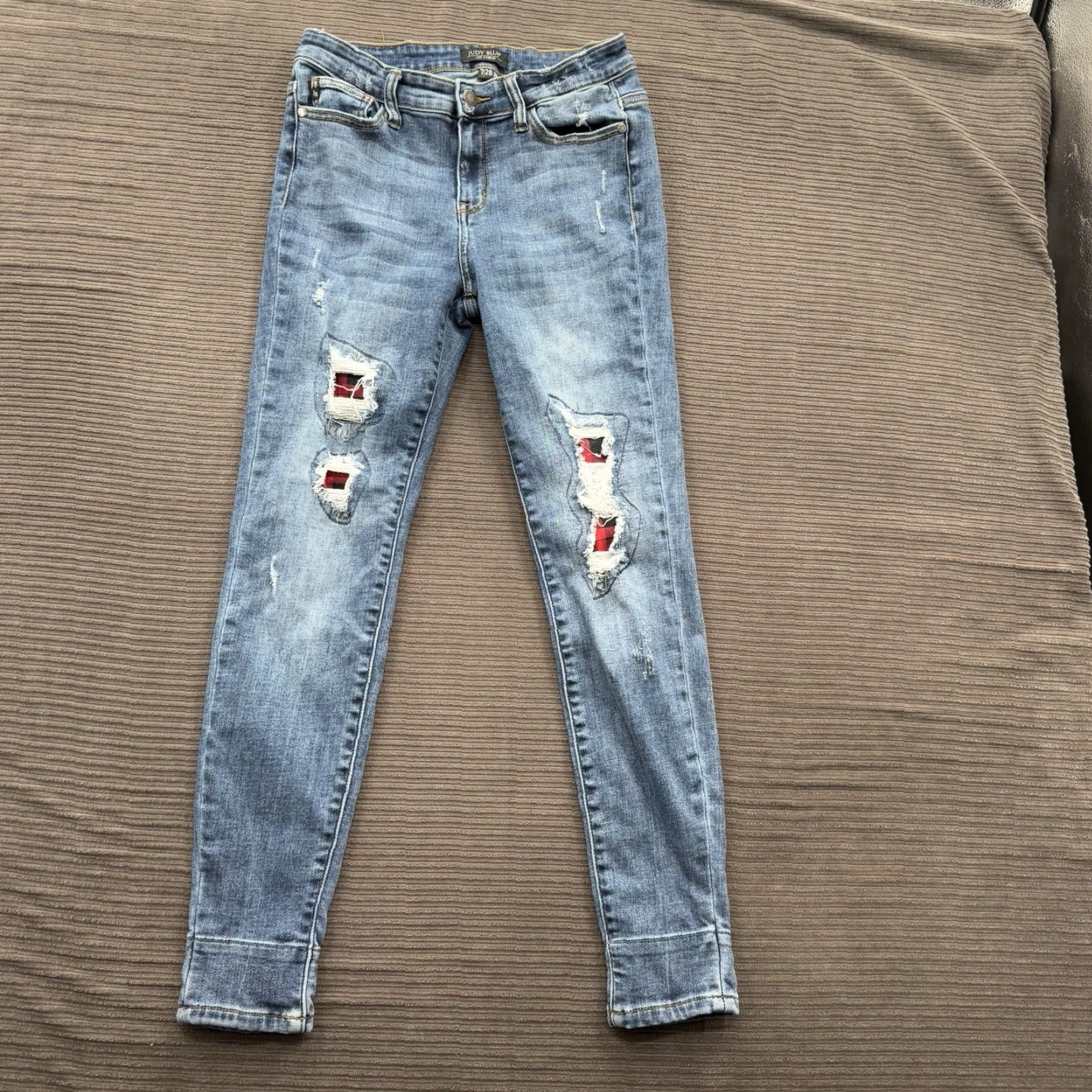 Vintage Judy Blue Jeans Women 7/28 Blue Cotton Mid Rise Skinny Fit Stretch Designer Jeans Size 28" / US 6 / IT 42 - 2 Thumbnail