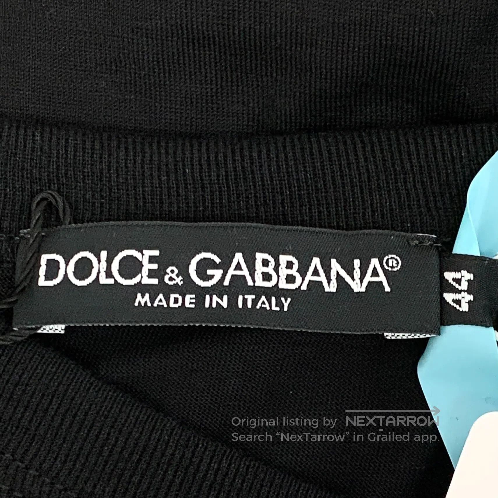 Dolce & Gabbana Dolce Gabbana Black Crown Embroidered Cotton Round Neck Si Size US XS / EU 42 / 0 - 5 Thumbnail