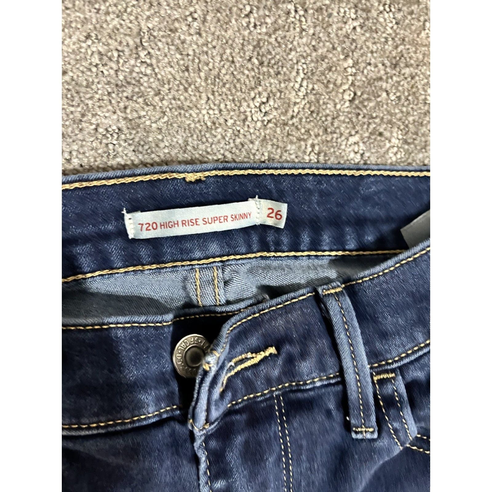 Levi's Levi's 720 High Rise Super Skinny Blue Denim Jeans Size 26 26x30 Womens Regular Jeans Size 26" / US 2 / IT 38 - 5 Thumbnail