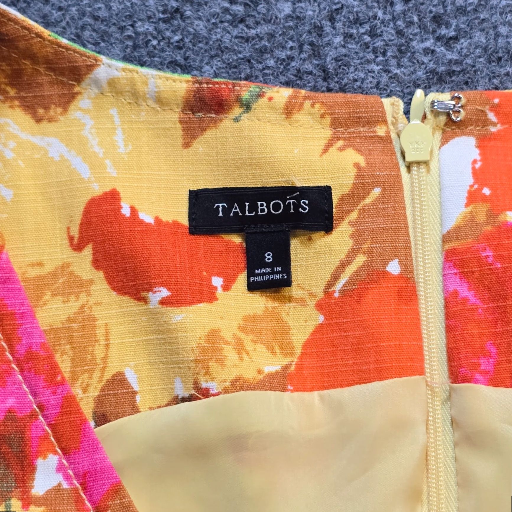 Talbots Talbots Dress Womens 10 Yellow Pink Floral Retro Fitted Sheath Classic Capsule Dress Womens 10 Yellow Floral Retro Sheath Cap Size L / US 10 / IT 46 - 3 Thumbnail