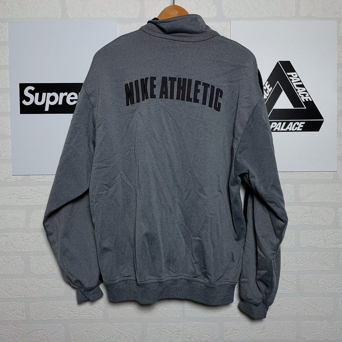 Nike × Vintage Nike Vintage Sweatshirt Zip Big Swoosh 90s Size US M / EU 48-50 / 2 - 1 Thumbnail