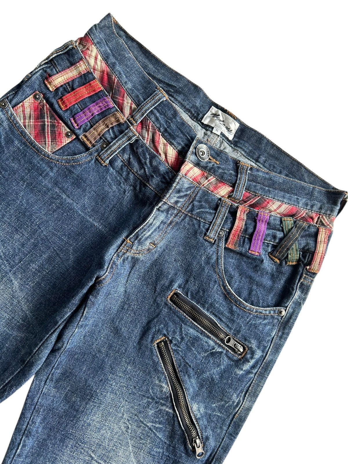 Kapital Nylaus Double Waist Japanese Punk Bondage Grunge Denim Jeans Size US 33 - 8 Thumbnail
