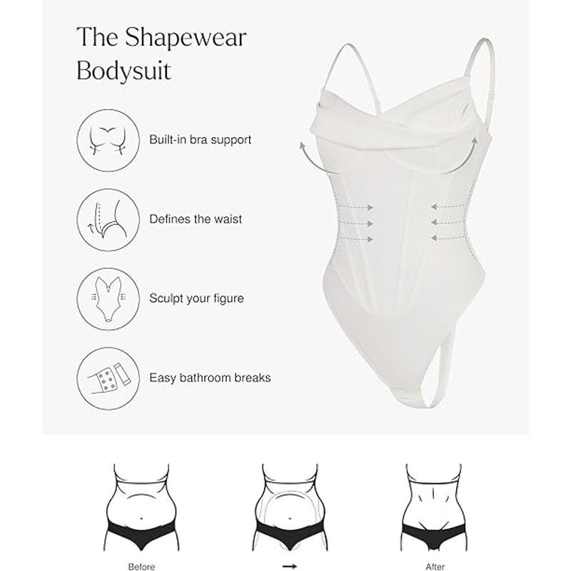 Other Popilush Bodysuit with Built in Bra Tummy Control Shapewear Size XS / US 0-2 / IT 36-38 - 3 Thumbnail