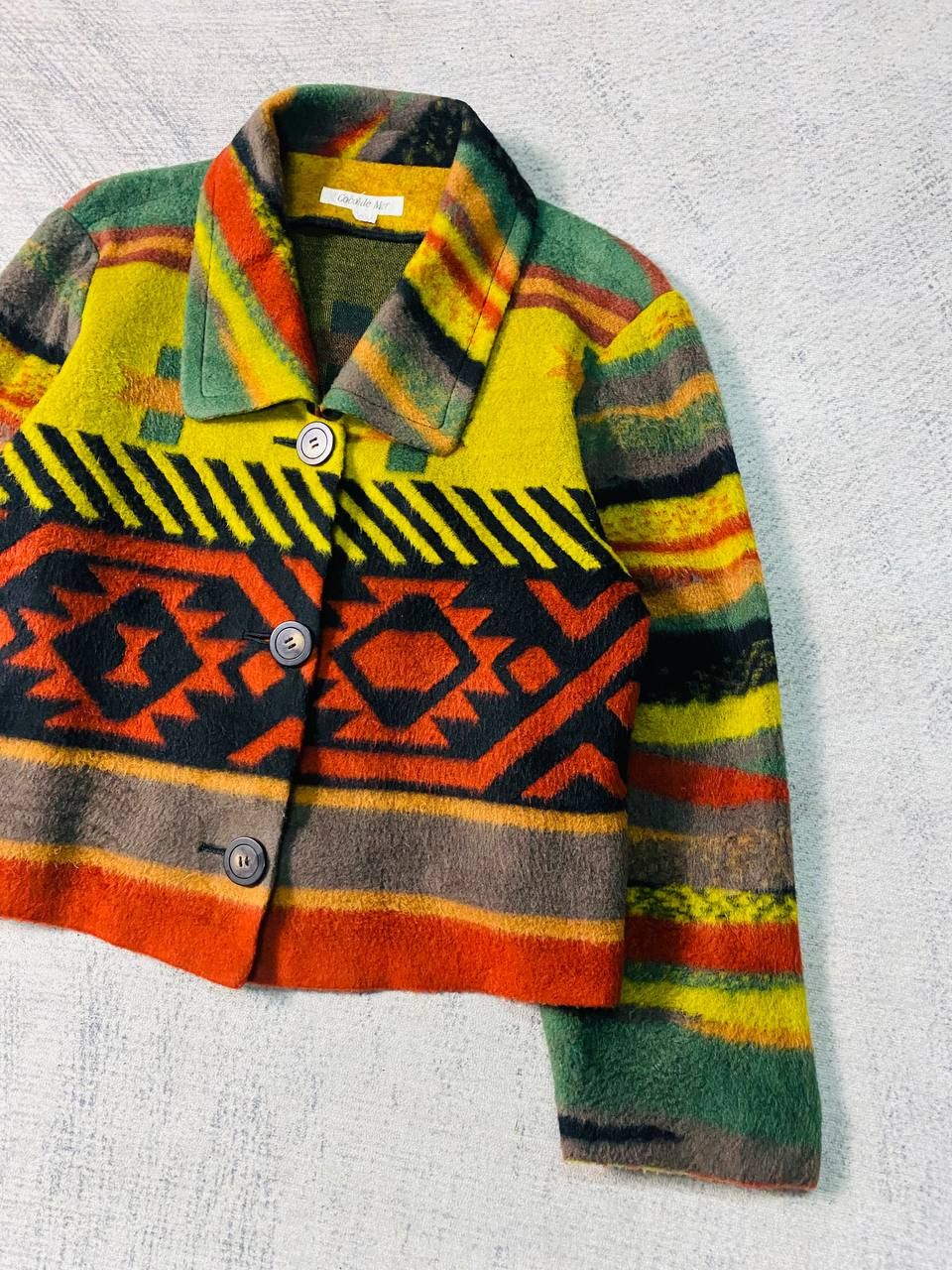 Native × Vintage Vintage Coco De Mer Aztec Button Crop Jacket Size M / US 6-8 / IT 42-44 - 2 Thumbnail