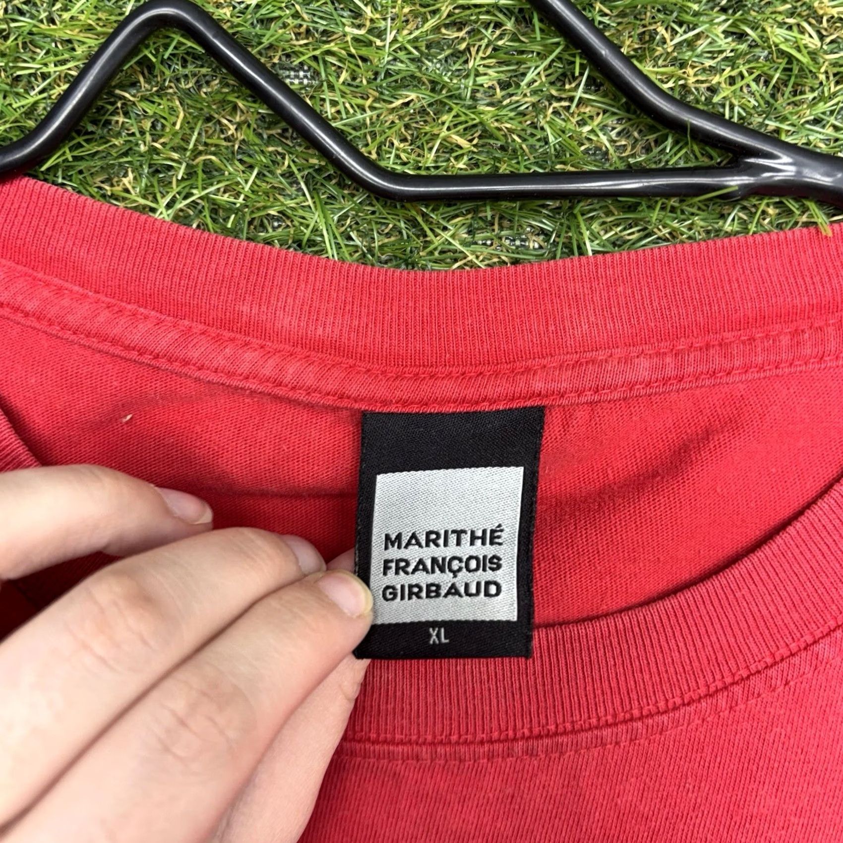 Vintage Marithe Francois Girbaud Shirt Mens XL 90s Made in USA Long Sleeve Hip Hop Y2K Red Logo Embroidered Vintage Crew Neck T-Shirt Size US XL / EU 56 / 4 - 6 Thumbnail
