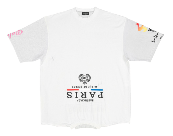 o1mt1gz0524 Upside Down Oversized T-Shirt in White