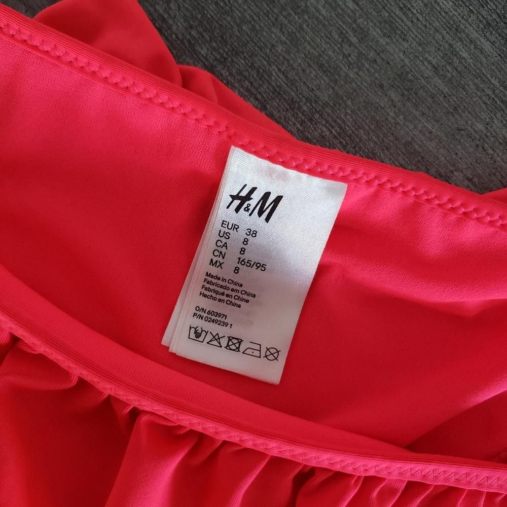 H&M Red Neon Ruffled H&M Bikini Bottoms Size ONE SIZE - 3 Thumbnail