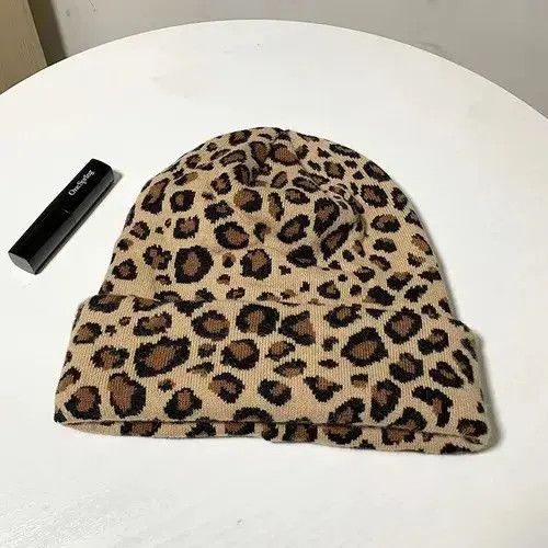 Japanese Brand Vintage leopard print knitted hat Size ONE SIZE - 3 Thumbnail