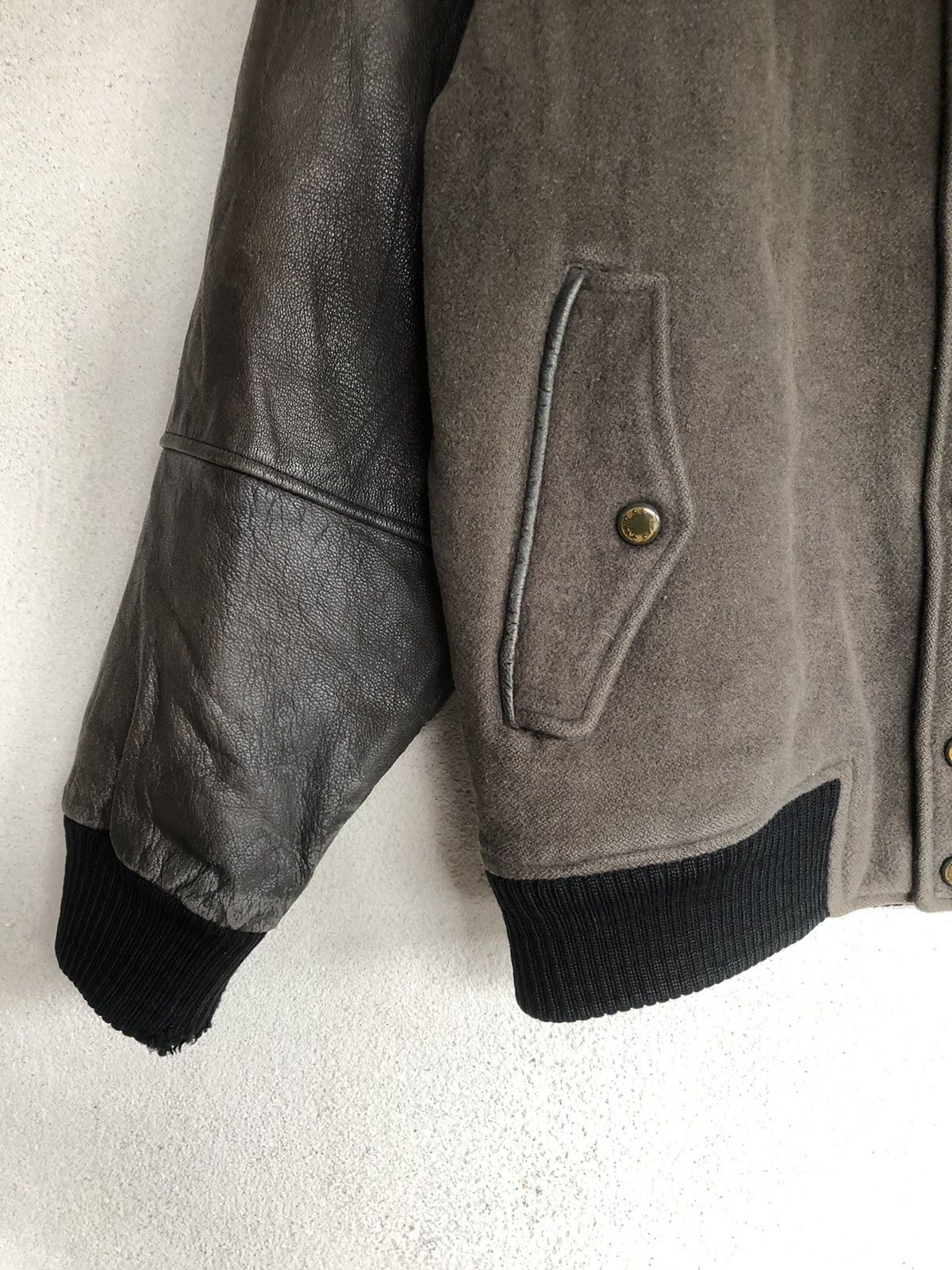 Calvin Klein × Japanese Brand × Vintage Vintage Calvin Klein Sport Varsity Half Leather Jacket Size US L / EU 52-54 / 3 - 10 Thumbnail