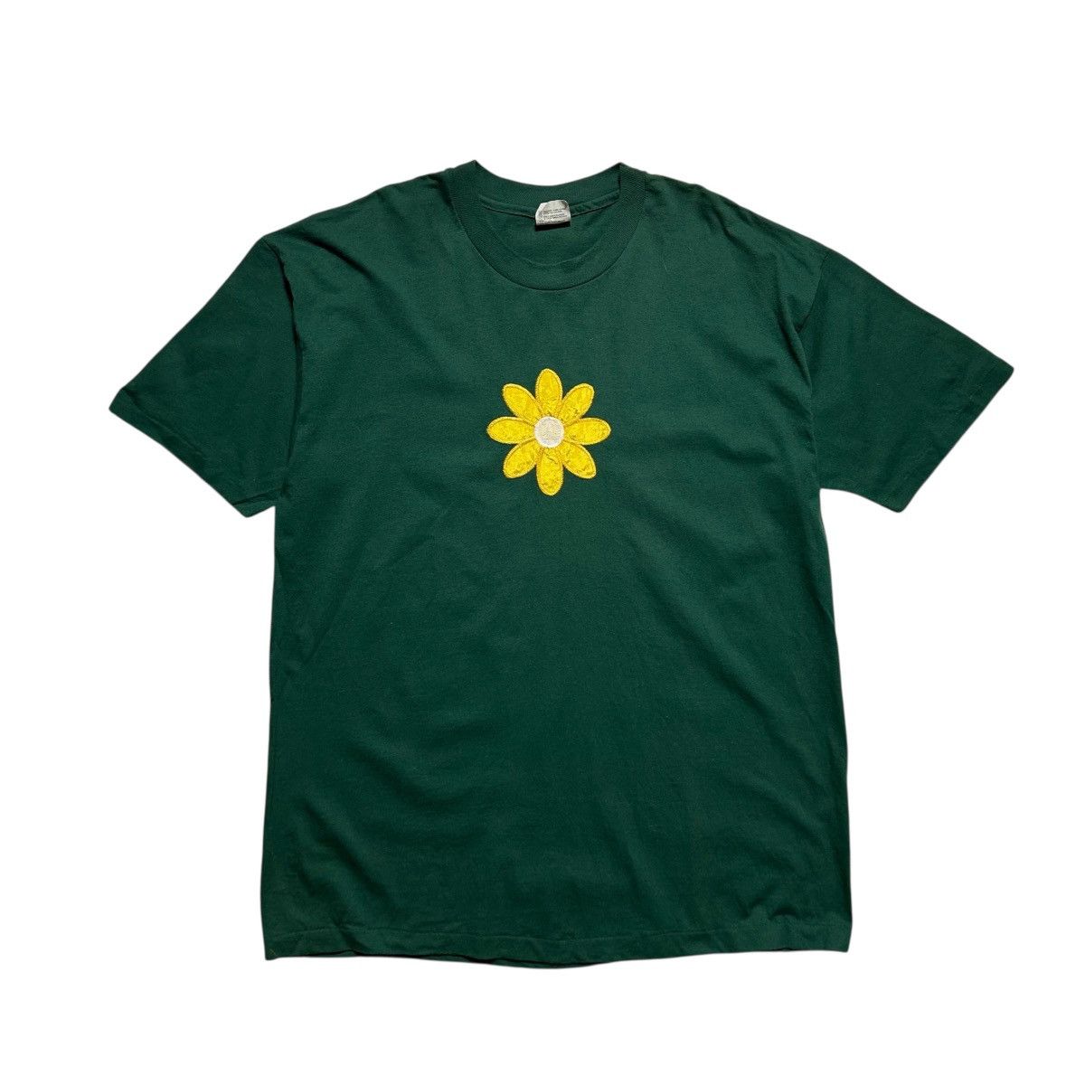 Vintage Vintage 90s Flower Embroidered T-Shirt Size XXL / US 16-18 / IT 52-54 - 1 Thumbnail