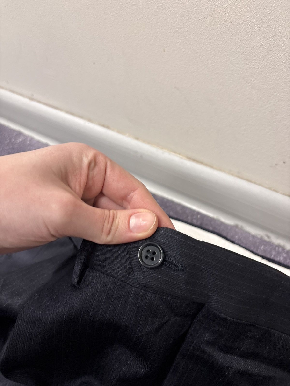 Canali Canali Men’s Navy Blue Pleated Wool Dress Pants Trousers Size US 38 / EU 54 - 6 Thumbnail