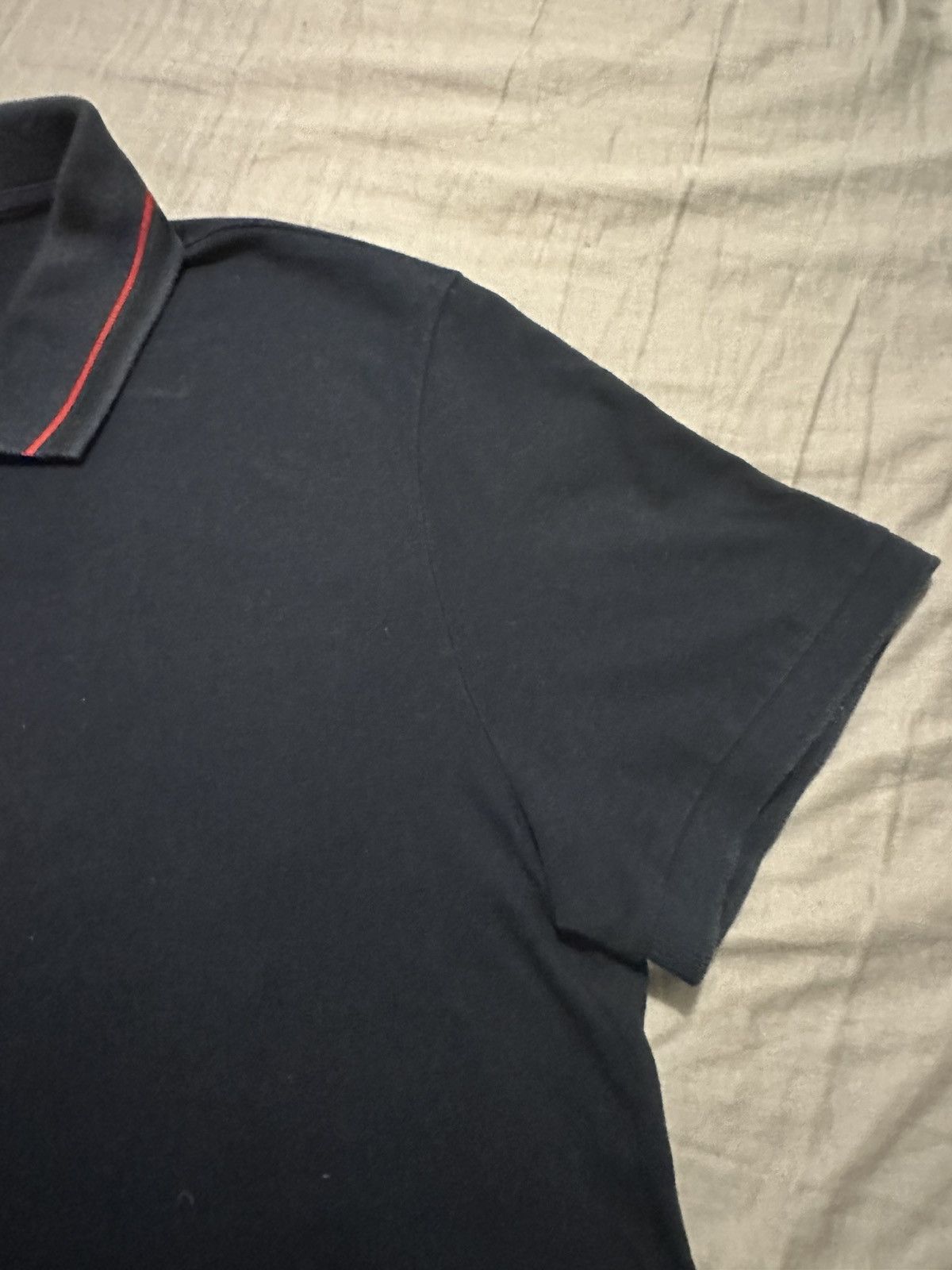 Gucci Gucci Navy Polo with striped collar Size US L / EU 52-54 / 3 - 8 Thumbnail