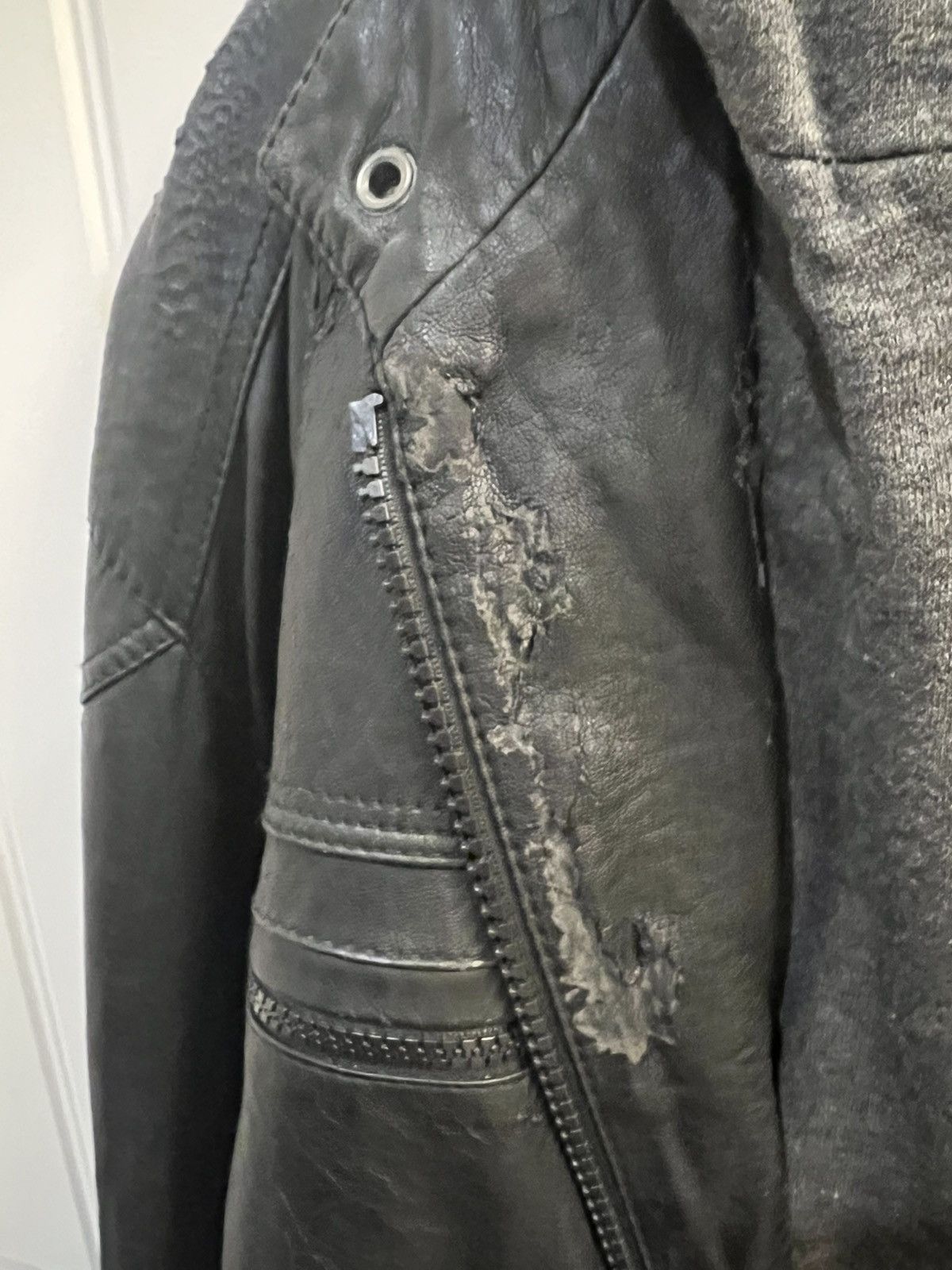 Perry Ellis Perry Ellis Men’s Black Faux Leather Hooded Moto Jacket Size US XL / EU 56 / 4 - 6 Thumbnail